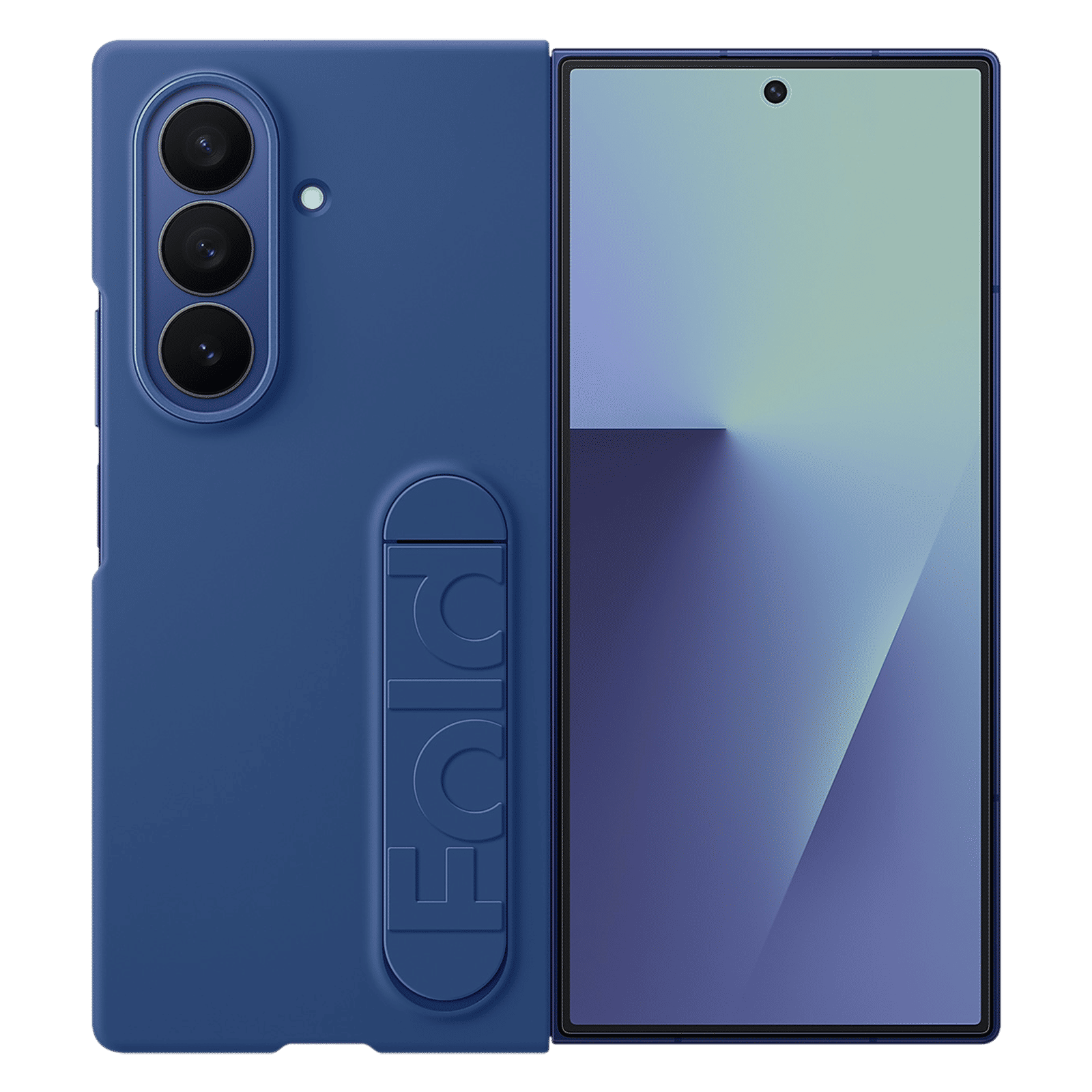 SAMSUNG Soft Silicon Back Cover for SAMSUNG Galaxy Z Fold7 (Pop-up KICK-STAND, Blue)