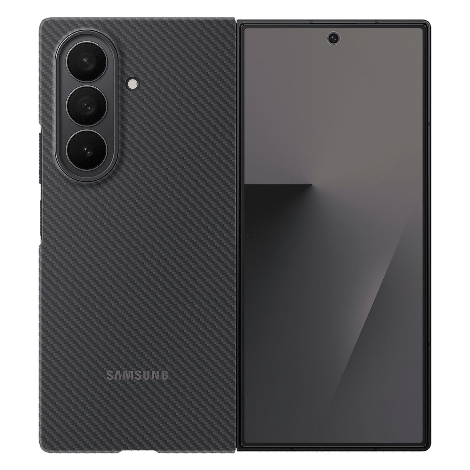 SAMSUNG Aramid & Carbon Fiber Back Cover for SAMSUNG Galaxy Z Fold7 (Easy-to-grip Feel, Black)