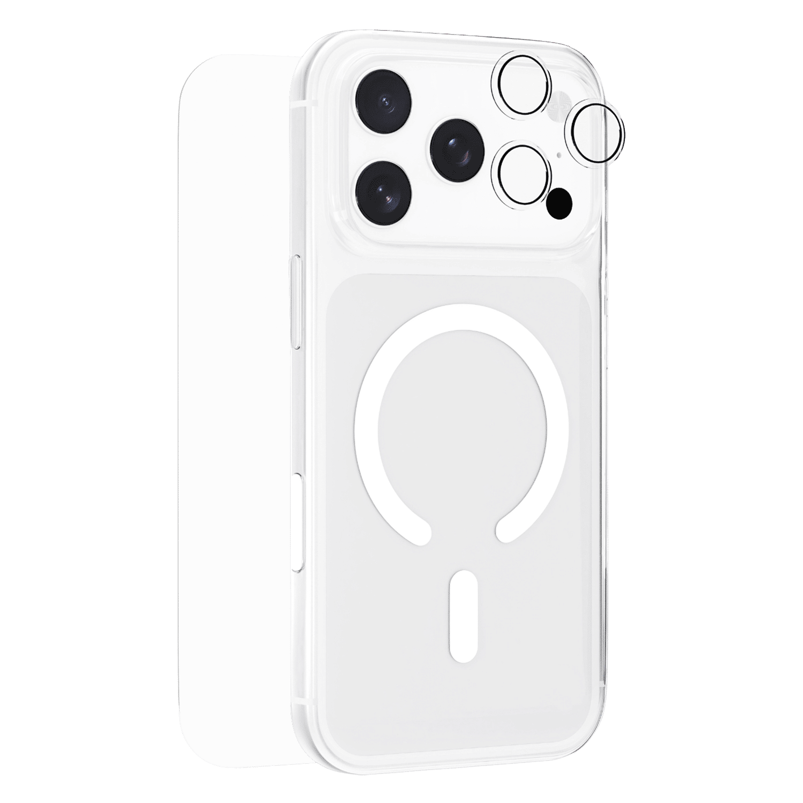 HYPHEN DURO TPU Back Cover, Tempered Glass & Lens Protector Combo for Apple iPhone 17 Pro (Magsafe Charging Compatible, Clear)