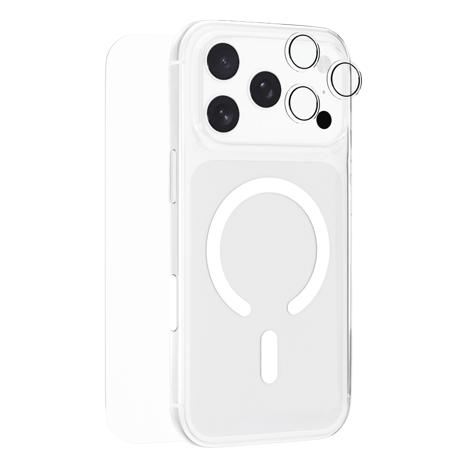 HYPHEN DURO TPU Back Cover, Tempered Glass & Lens Protector Combo for Apple iPhone 17 Pro Max (Magsafe Charging Compatible, Clear)