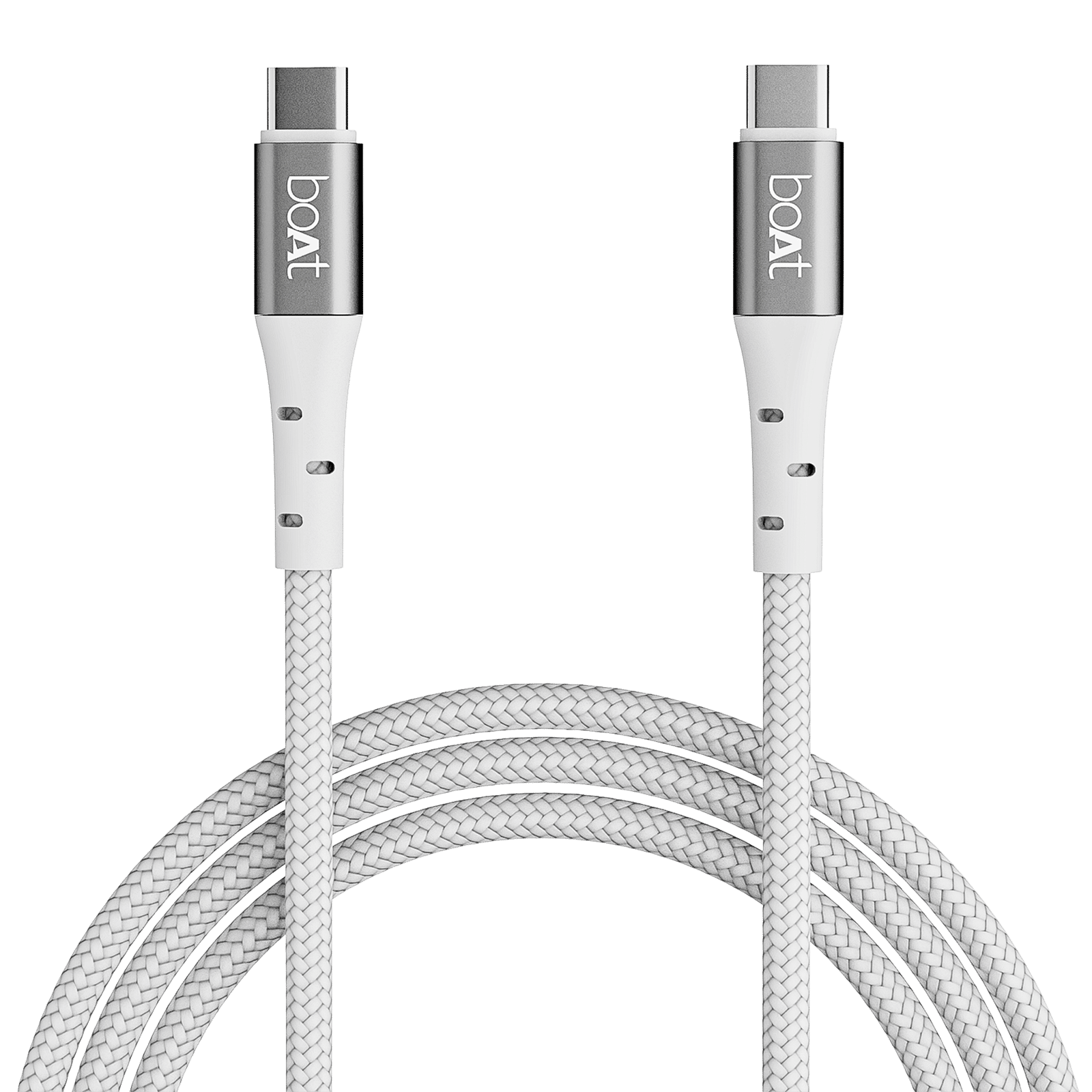 boAt C300 Type C to Type C 4.9 Feet(1.5M) Cable (480 Mbps Data Transfer, White)