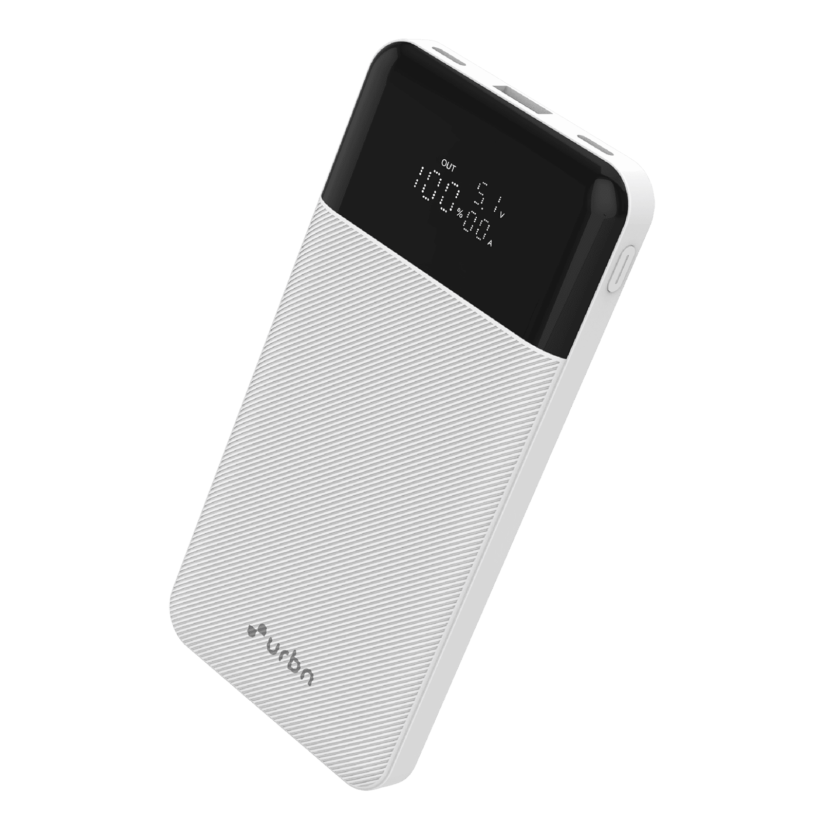 urbn Edge 10000 mAh 22.5W Fast Charging Power Bank (1 Type A & 2 Type C Port, 12 Layer Circuit Protection, White)