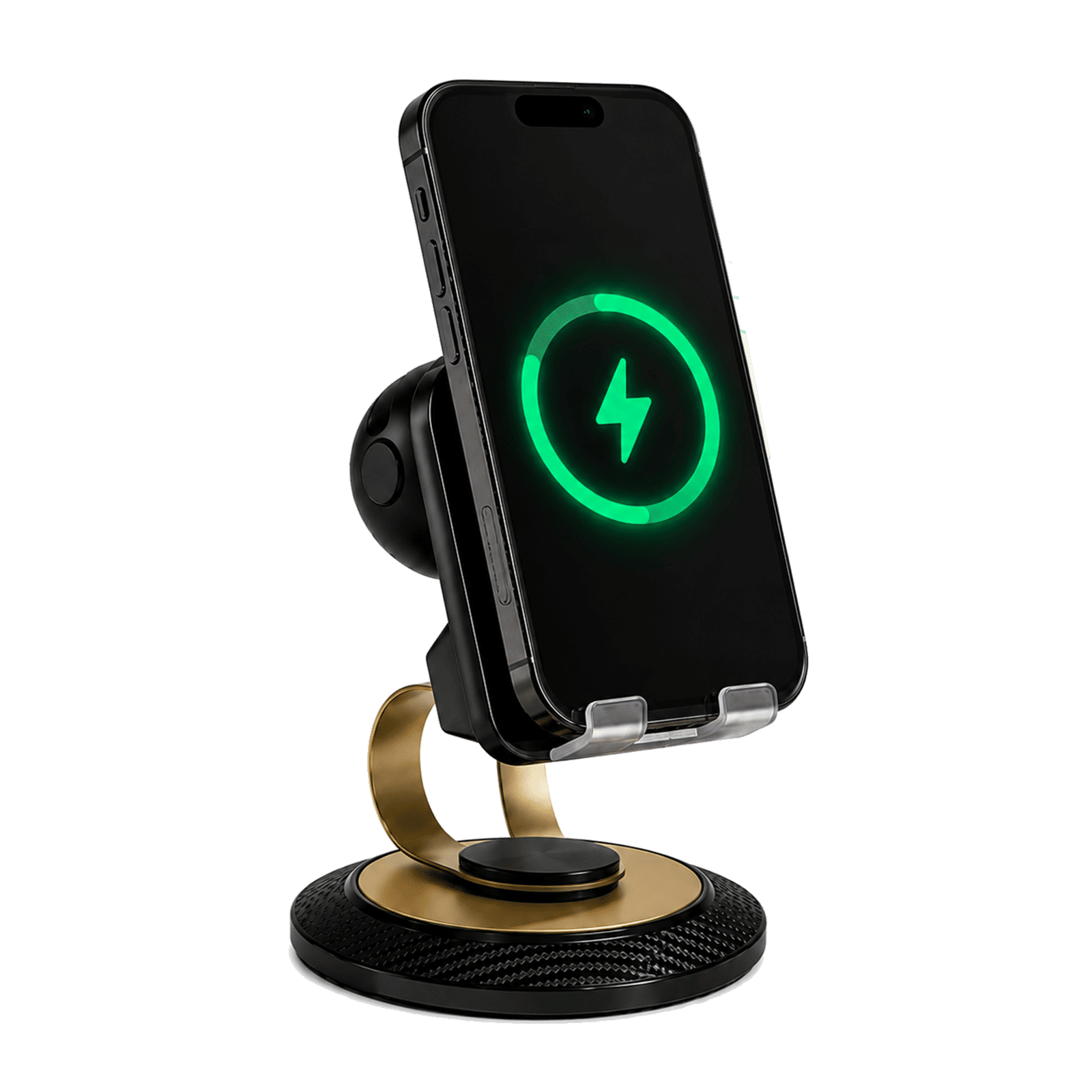 PAUZE ECHO Holder For Mobiles (Wireless Charging Support, 800104, Black)