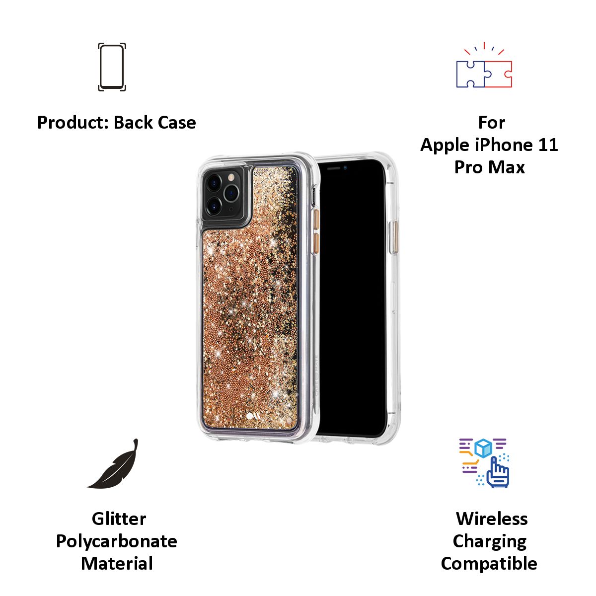Buy Case-Mate Waterfall Glitter Polycarbonate Back Cover for Apple