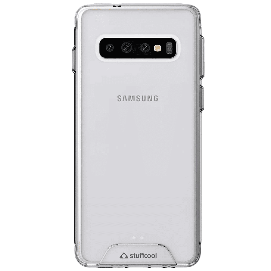 stuffcool Ice Hard Plastic Back Cover for Samsung Galaxy S10 Plus (Raised Lip Protection, Transparent)