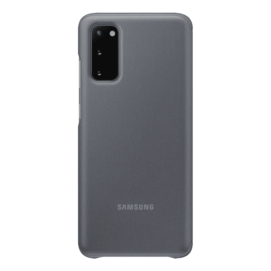 SAMSUNG Clear View Polycarbonate Flip Cover for Galaxy S20 (Camera Protection, Grey)