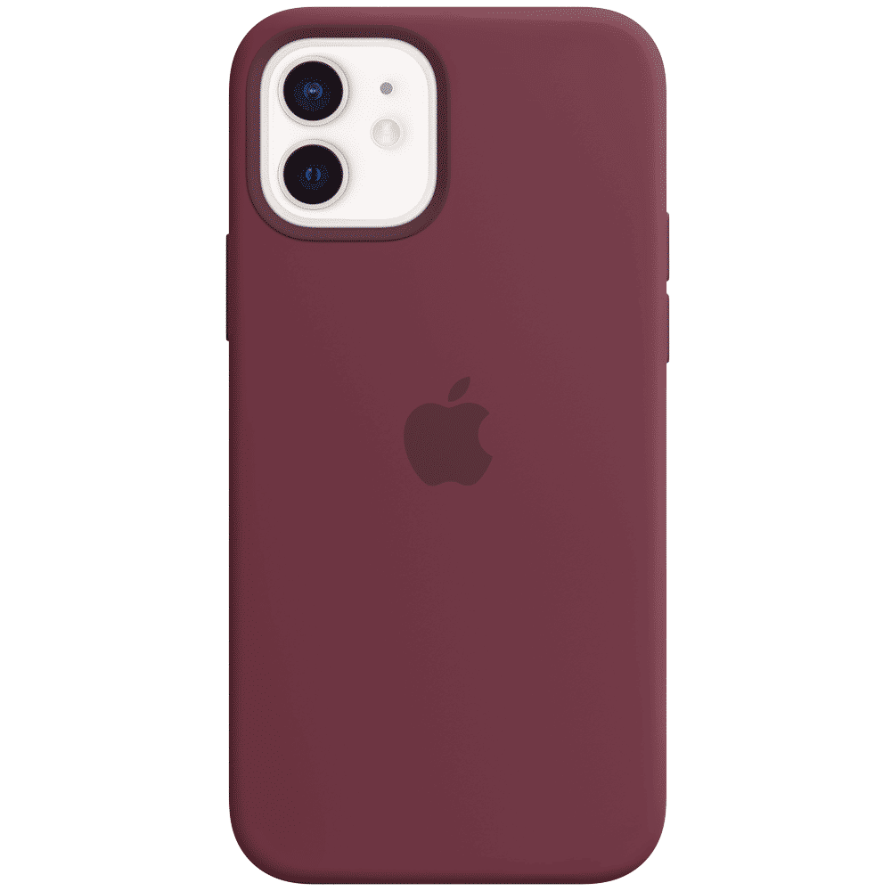 Apple Silicone Back Case For iPhone 12 Mini (Magsafe Charging Accessibility, MHKQ3ZM/A, Plum)