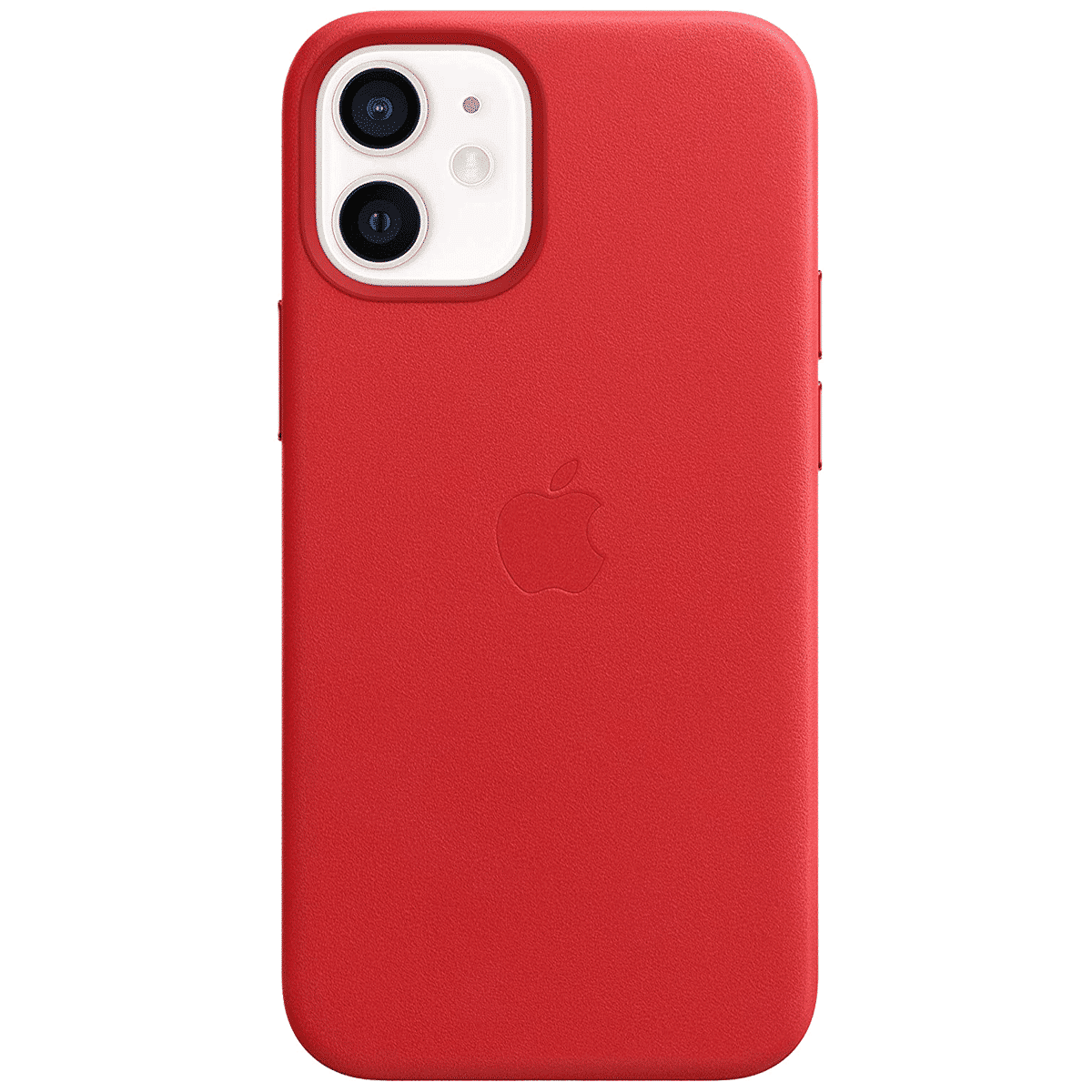 Apple Leather Back Case For iPhone 12 Mini (Magsafe Charging Accessibility, MHK73ZM/A, (Product)Red)