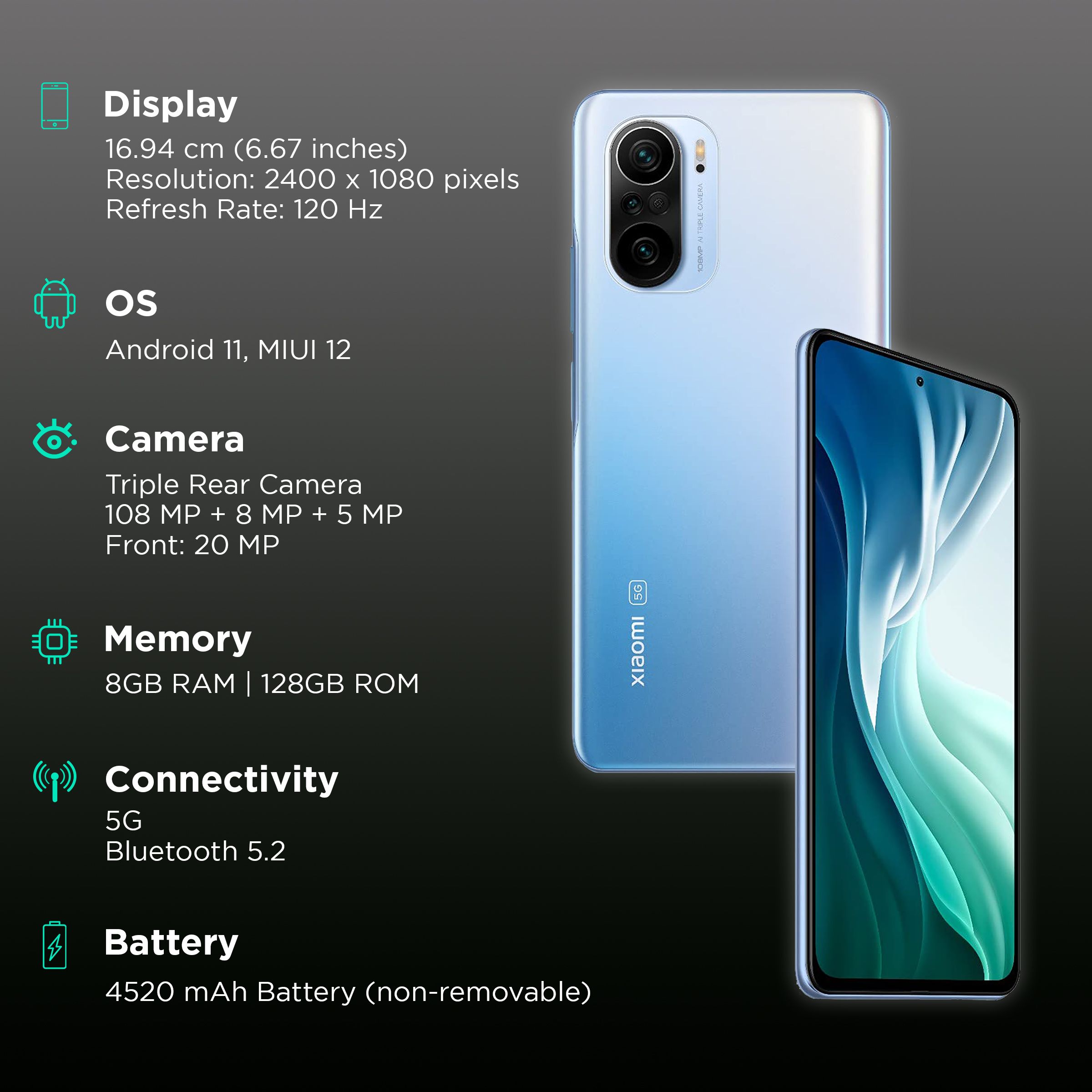 Xiaomi 11X Pro 5G (8GB RAM, 128GB, Celestial Silver)