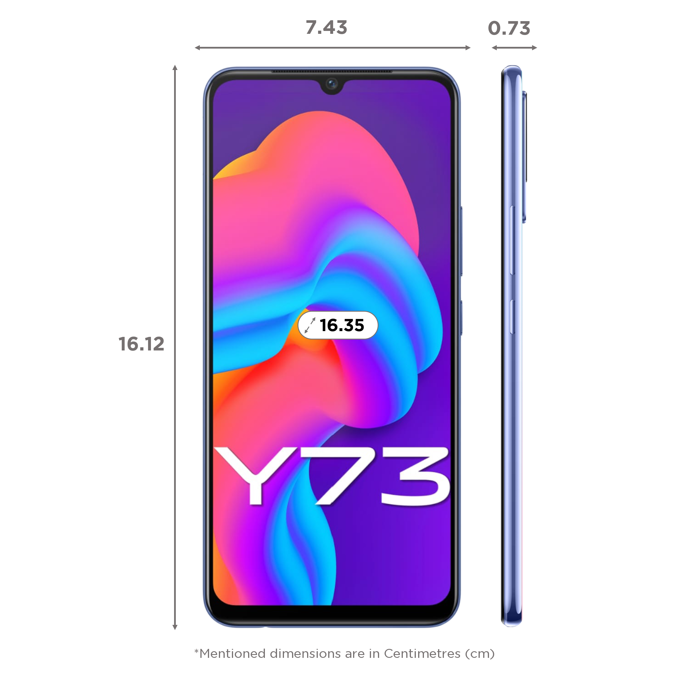 Buy vivo Y73 (8GB RAM, 128GB, Diamond Flare) Online Croma