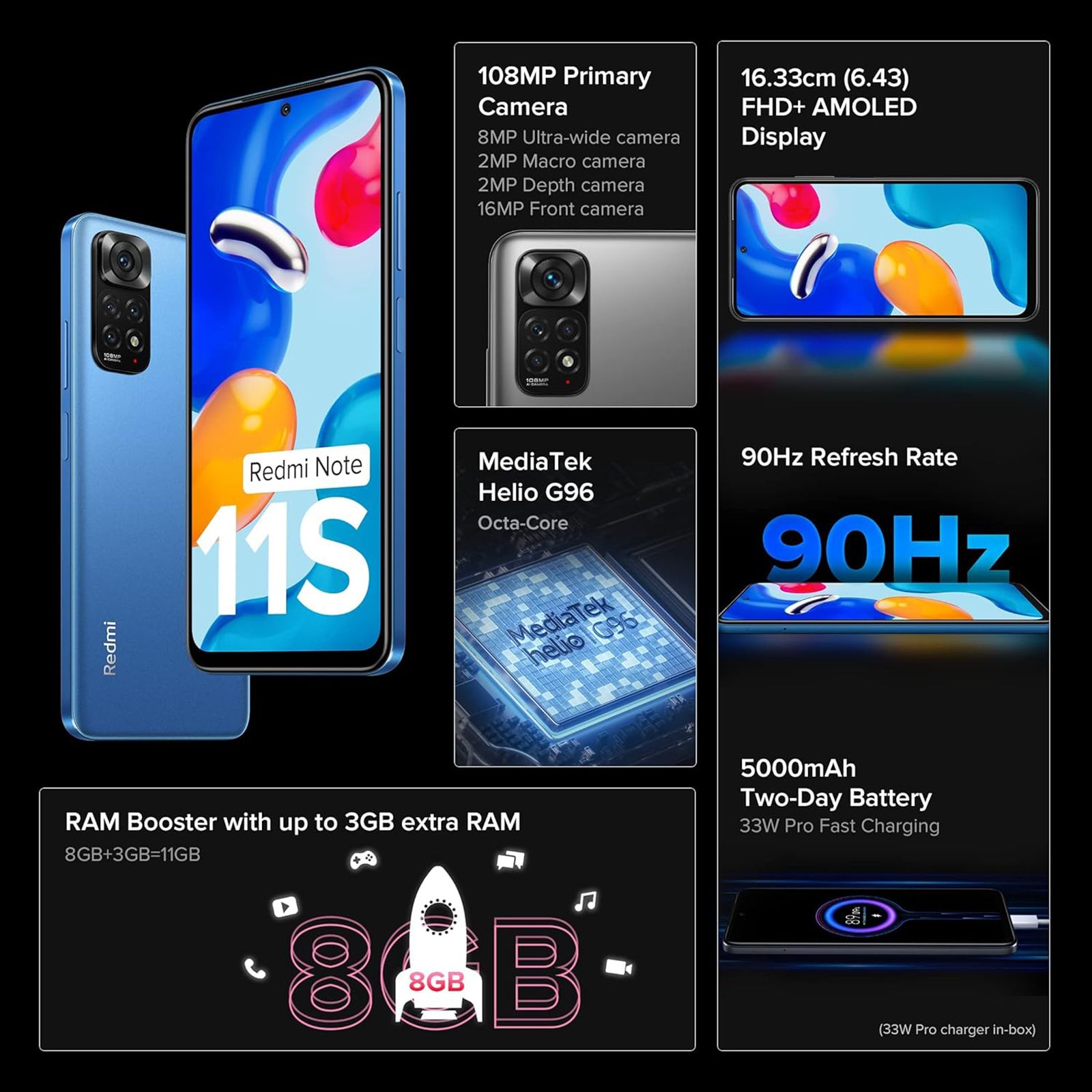 Xiaomi redmi note 11s 6/128gb em Porto Velho | som-e-imagem