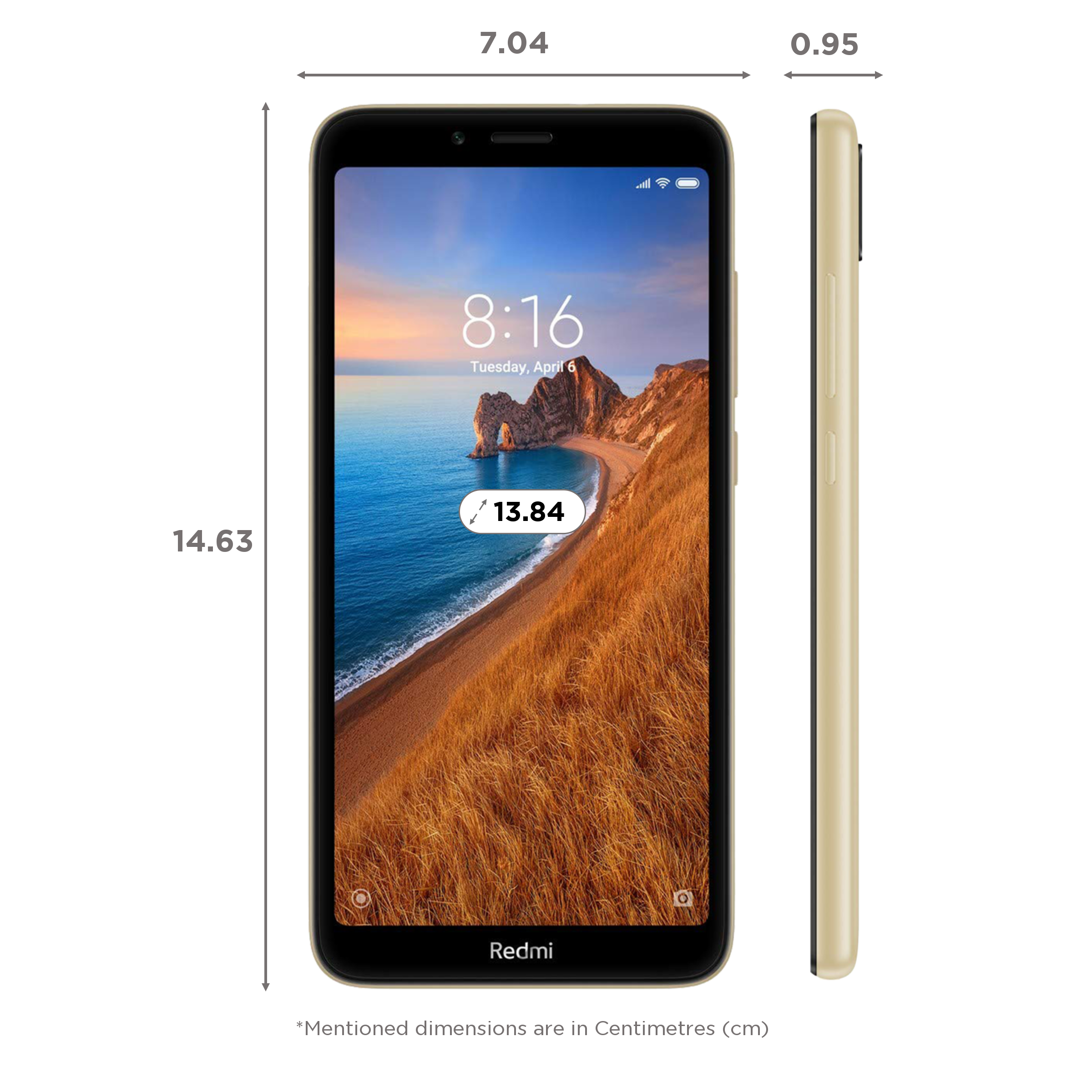 Buy Refurbished Redmi 7A (2GB RAM, 32GB, Matte Gold) Online Croma