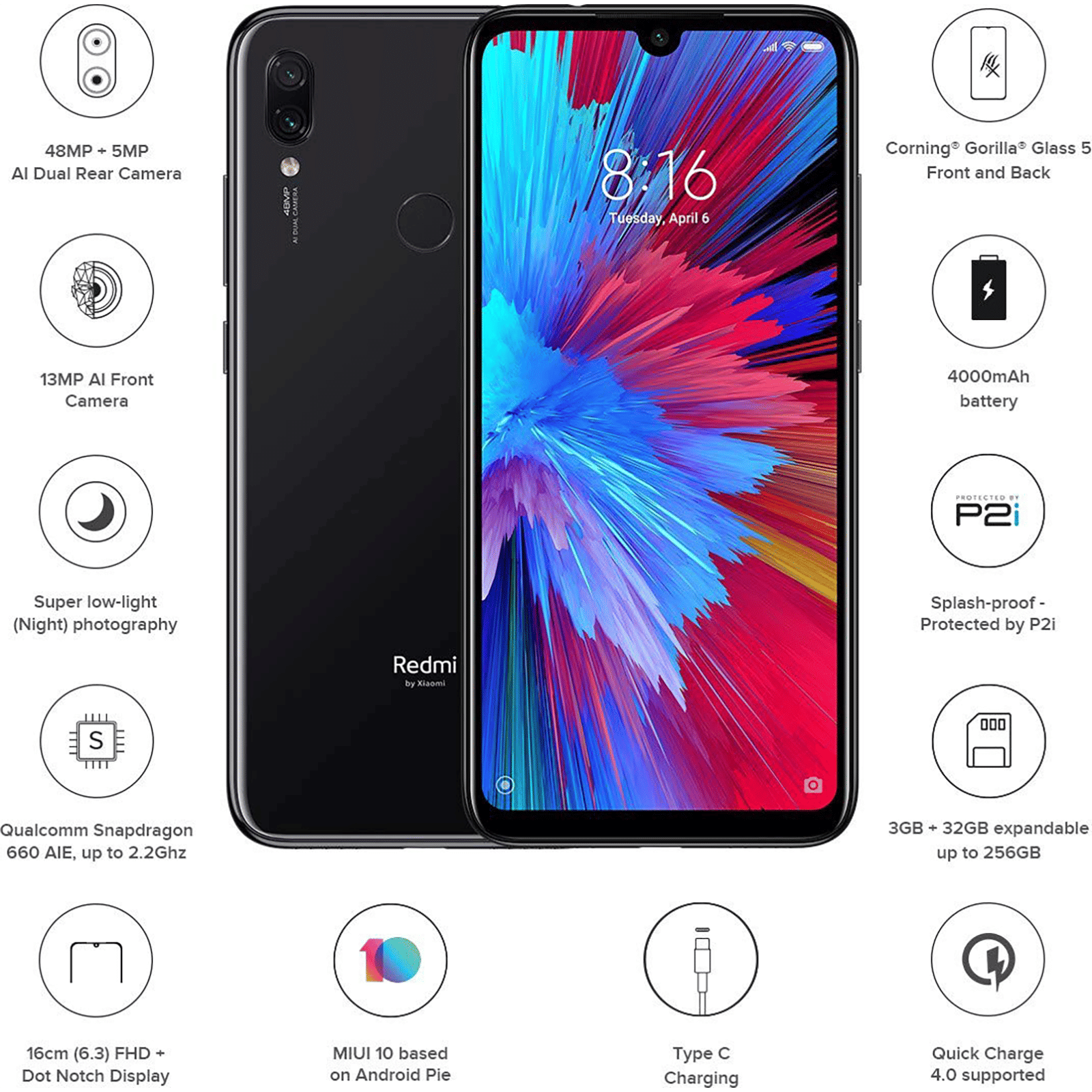 Buy Refurbished Redmi Note 7S (3GB RAM, 32GB, Onyx Black) Online