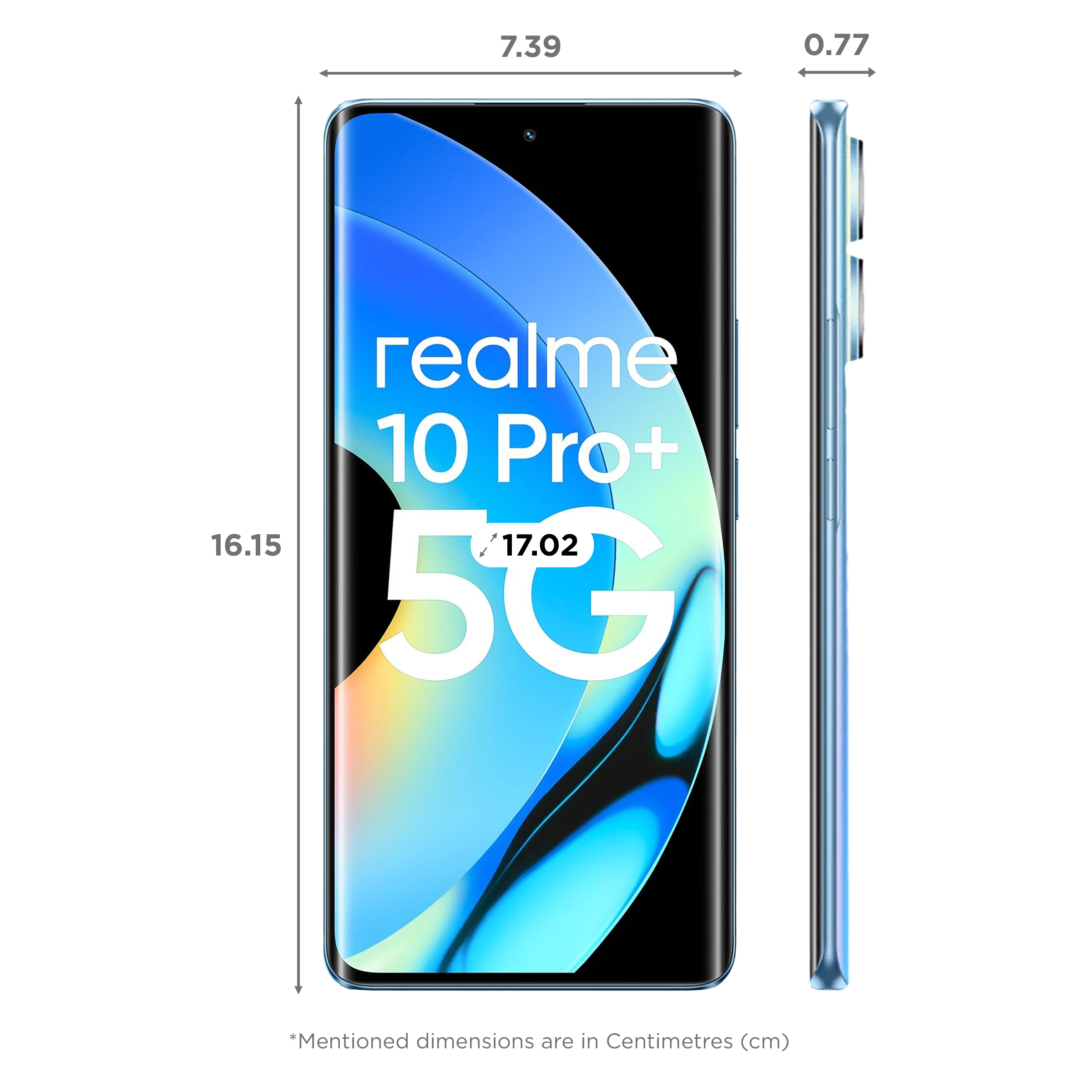 Buy realme 10 Pro+ 5G (8GB RAM, 256GB, Nebula Blue) Online - Croma