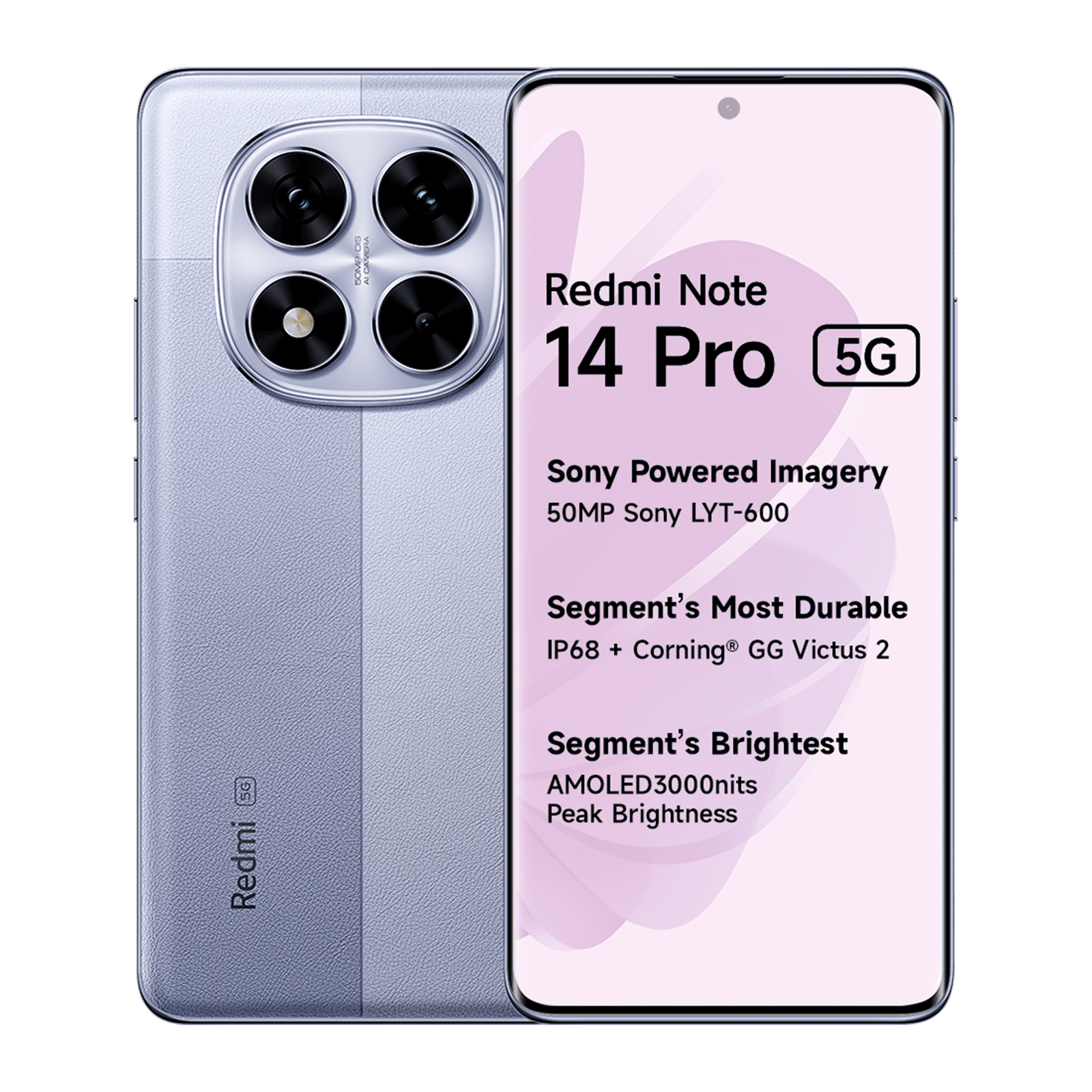 Redmi Note 14 Pro 5G (8GB RAM, 128GB, Phantom Purple)