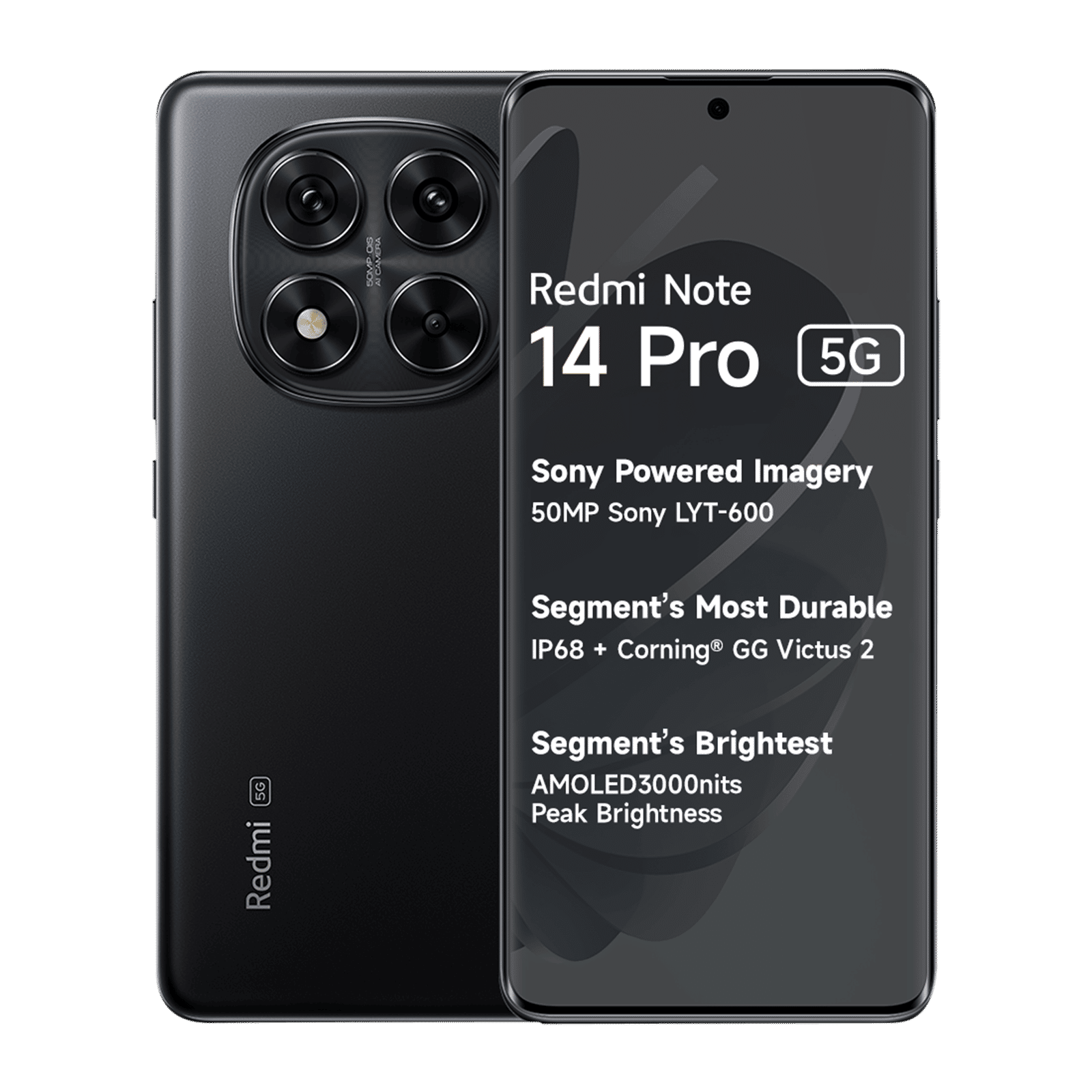 Redmi Note 14 Pro 5G (8GB RAM, 256GB, Titan Black)