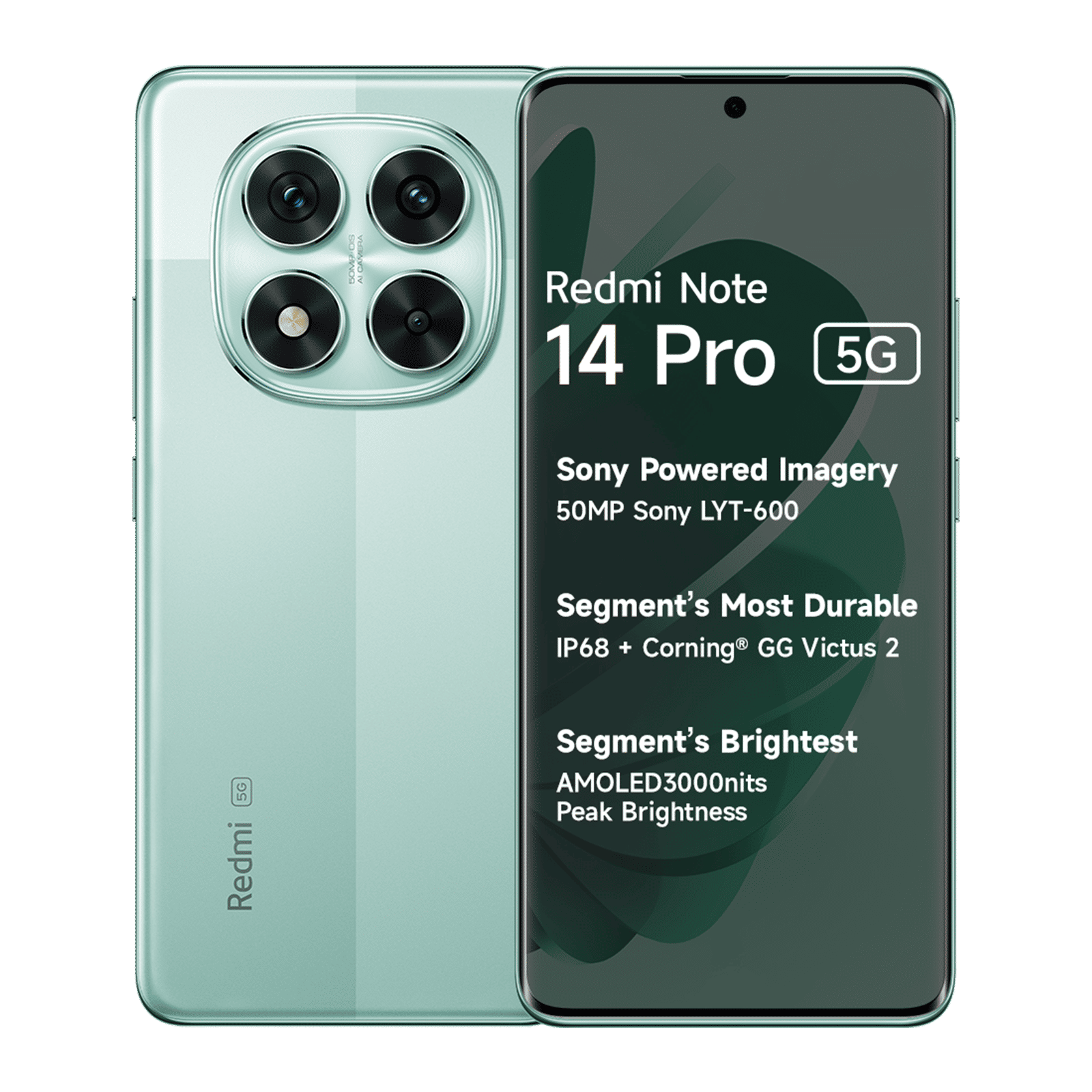 Redmi Note 14 Pro 5G (8GB RAM, 256GB, Ivy Green)