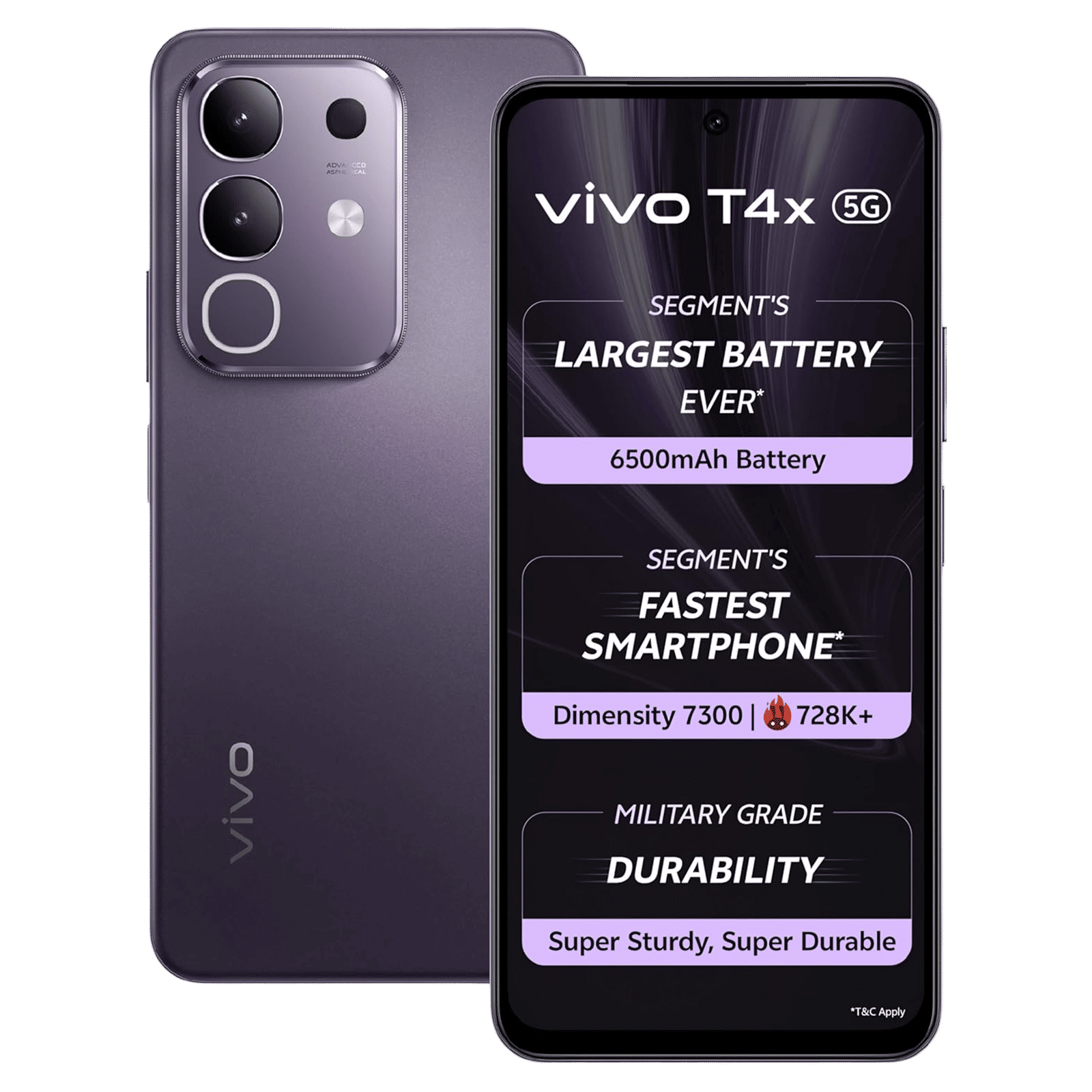 vivo T4x 5G (6GB RAM, 128GB, Pronto Purple)