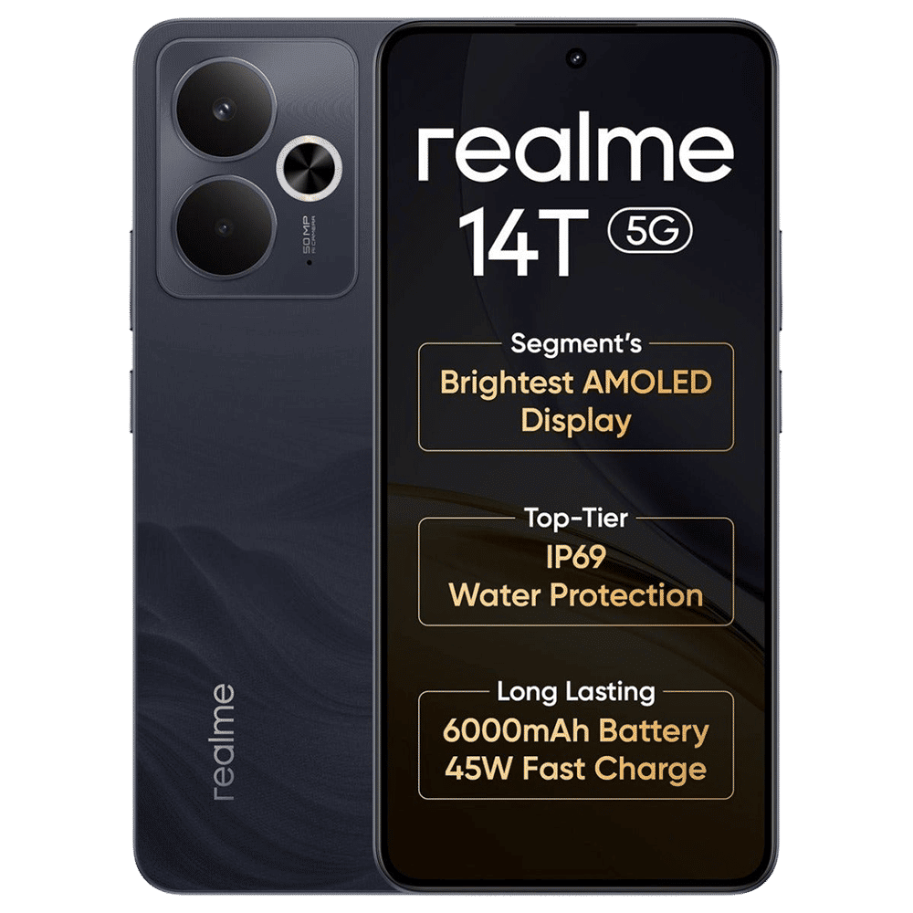 realme 14T 5G (8GB RAM, 128GB, Obsidian Black)