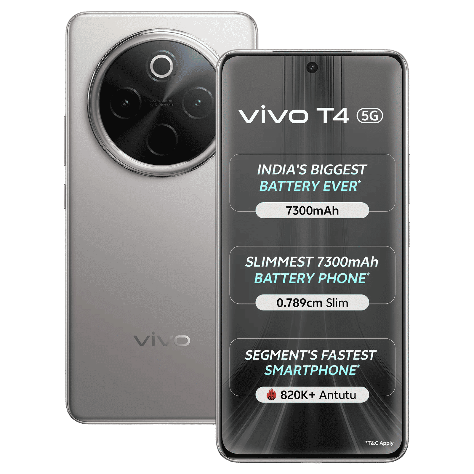 vivo T4 5G (8GB RAM, 128GB, Phantom Grey)