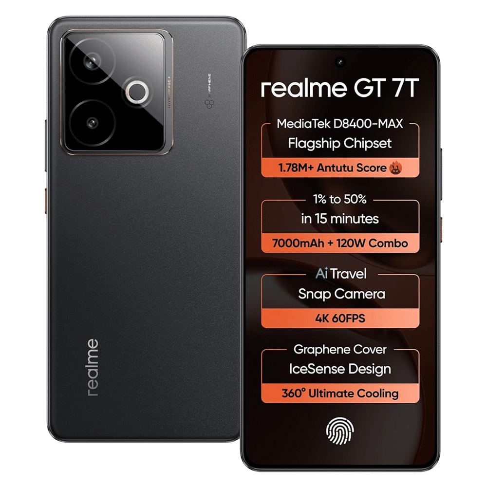 realme GT 7T 5G (8GB RAM, 256GB, IceSense Black)