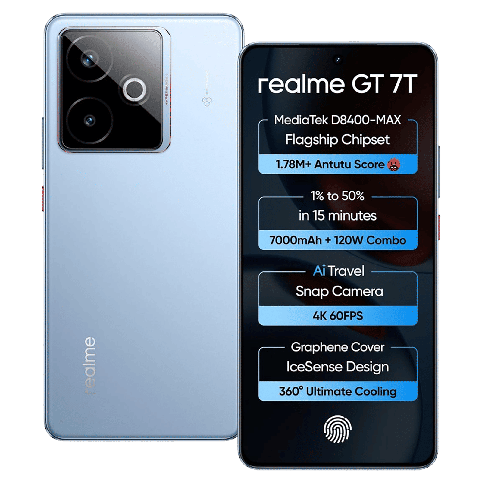 realme GT 7T 5G (8GB RAM, 256GB, IceSense Blue)