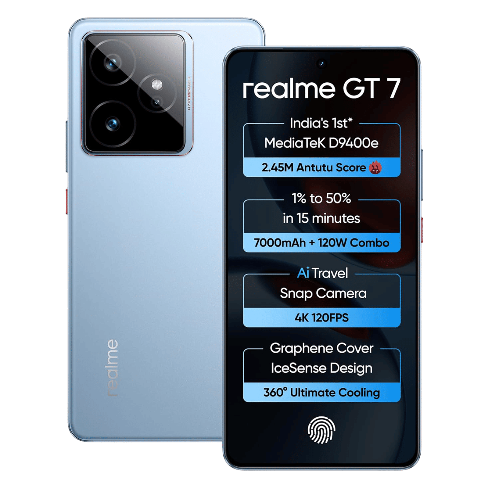 realme GT 7 5G (12GB RAM, 256GB, IceSense Blue)