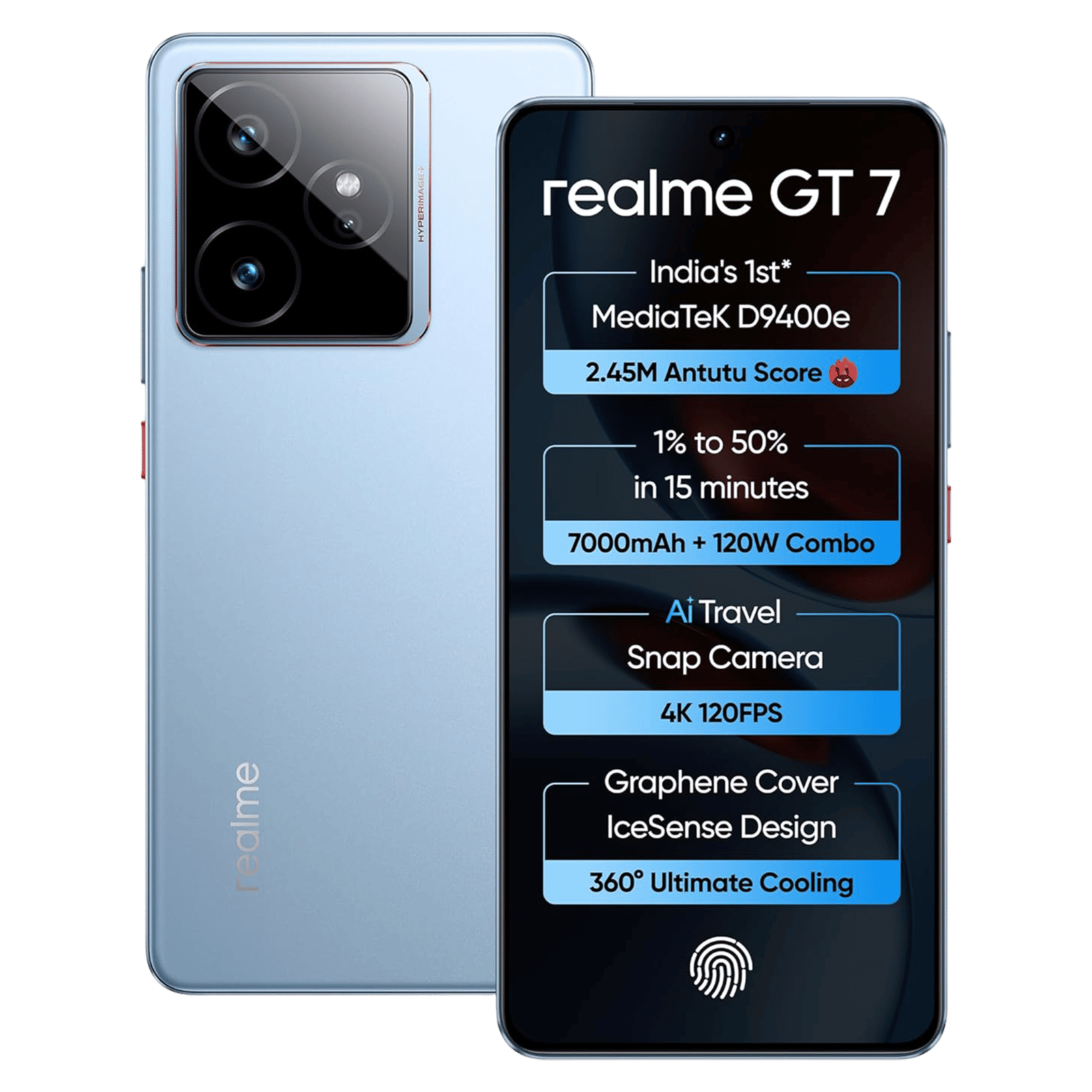 realme GT 7 5G (12GB RAM, 512GB, IceSense Blue)