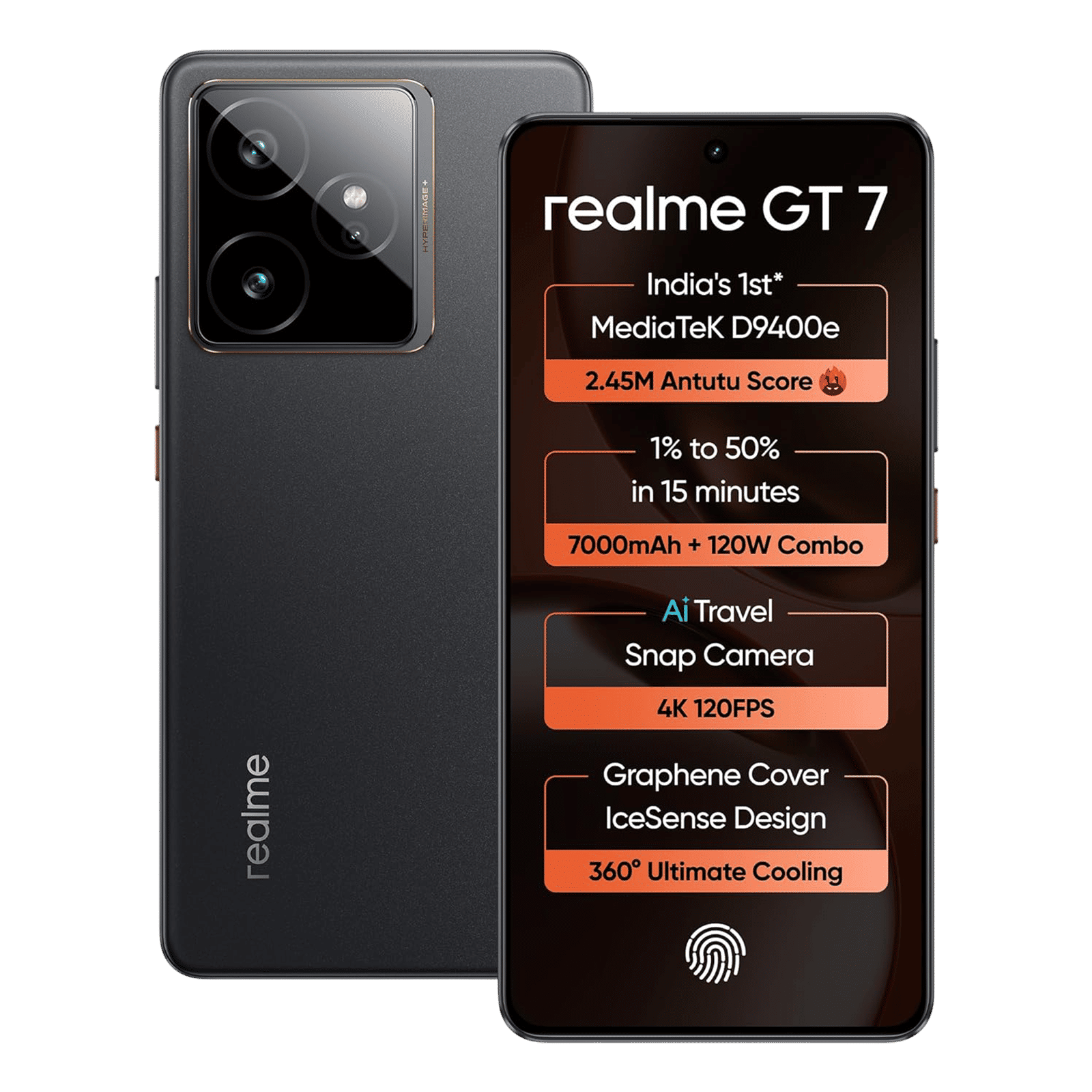 realme GT 7 5G (12GB RAM, 512GB, IceSense Black)