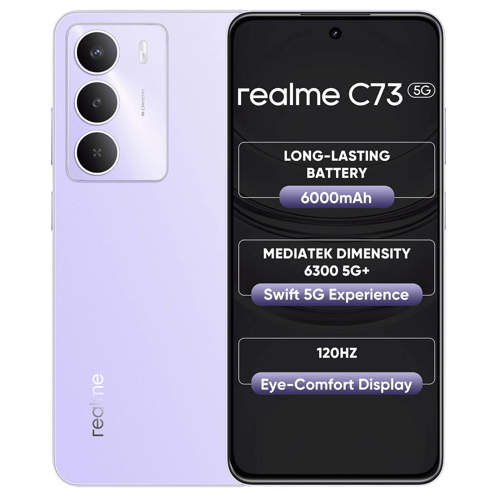 realme C73 5G (4GB RAM, 128GB, Crystal Purple)