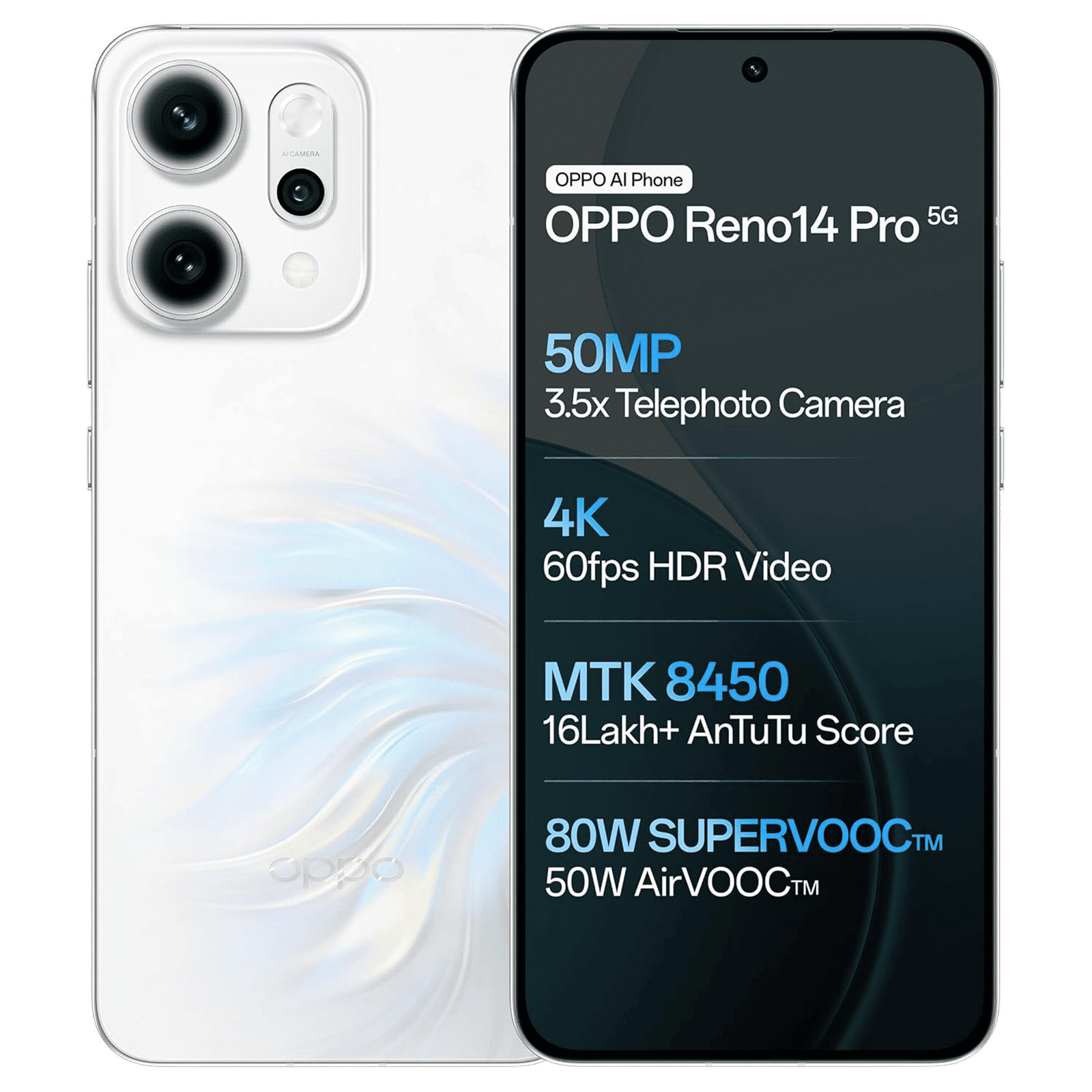 oppo Reno 14 Pro 5G (12GB RAM, 256GB, Pearl White)