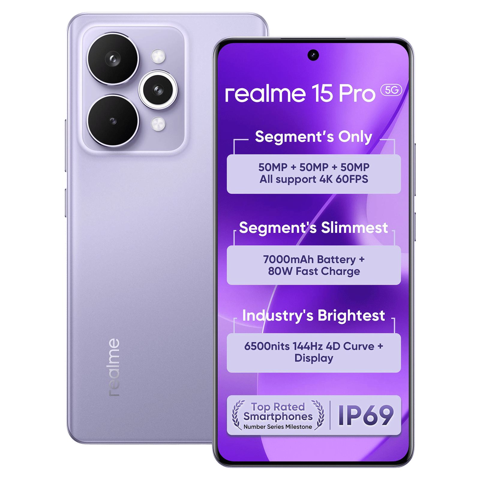 realme 15 Pro 5G (8GB RAM, 128GB, Silk Purple)