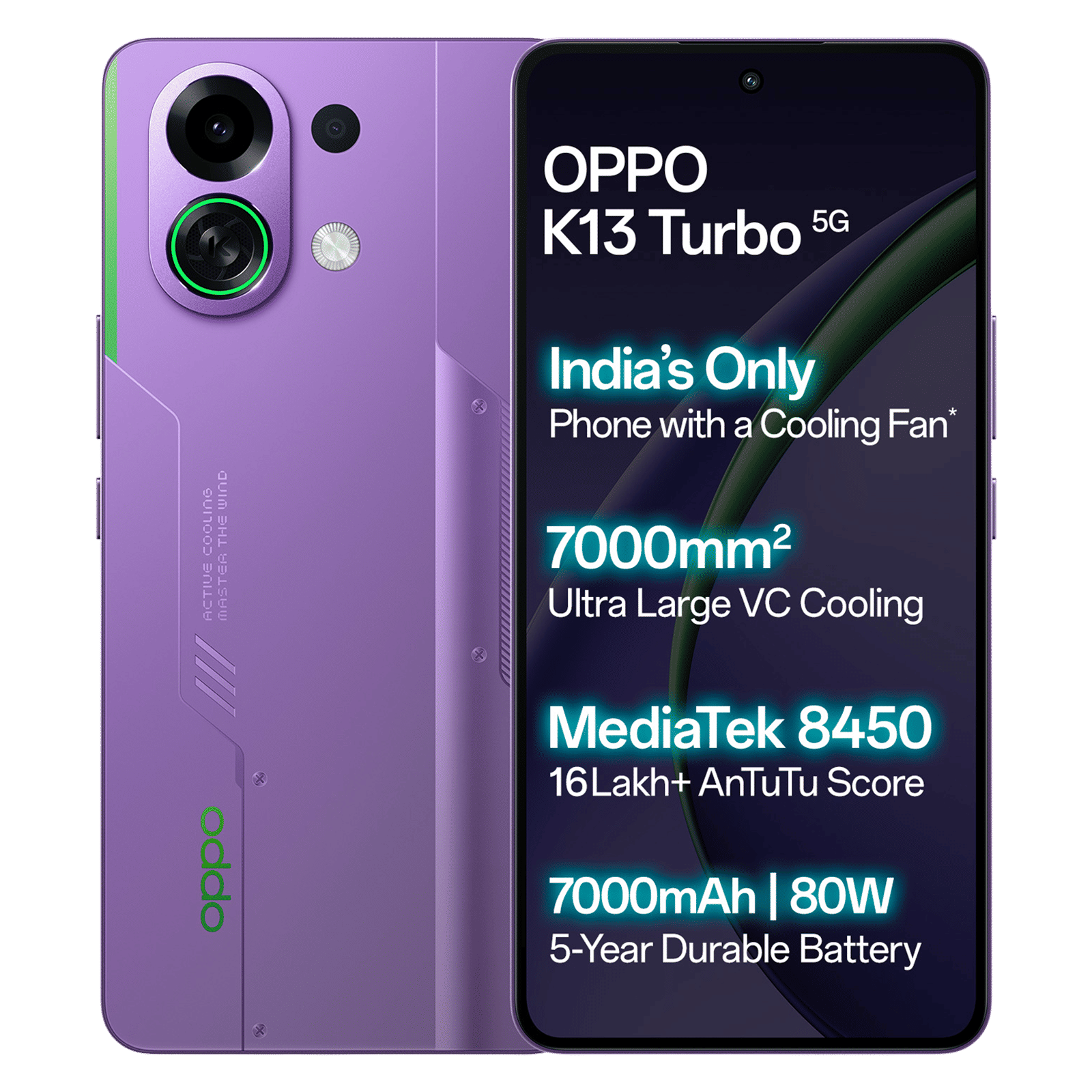 oppo K13 Turbo 5G (8GB RAM, 256GB, Purple Phantom)