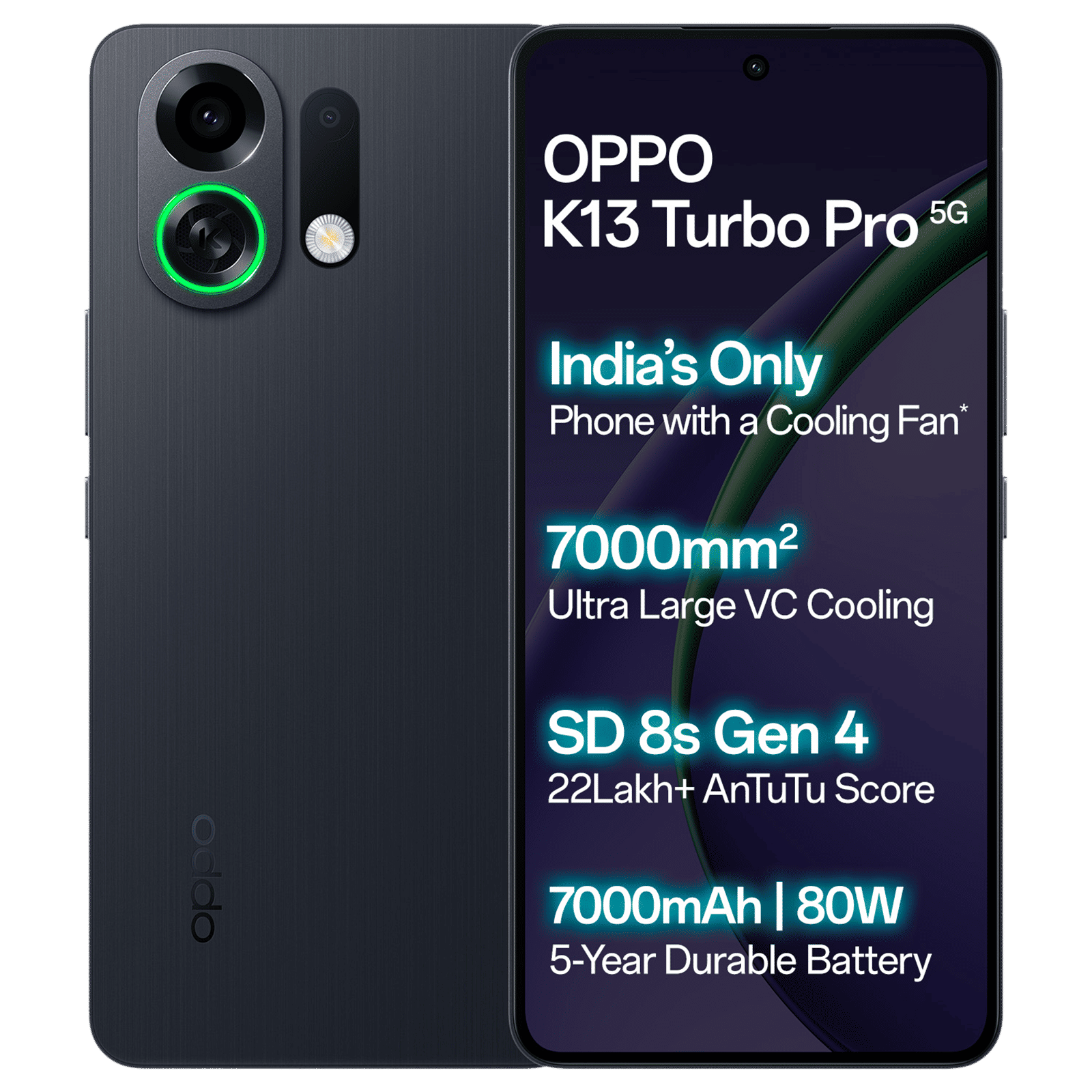 oppo K13 Turbo Pro 5G (12GB RAM, 256GB, Midnight Maverick)