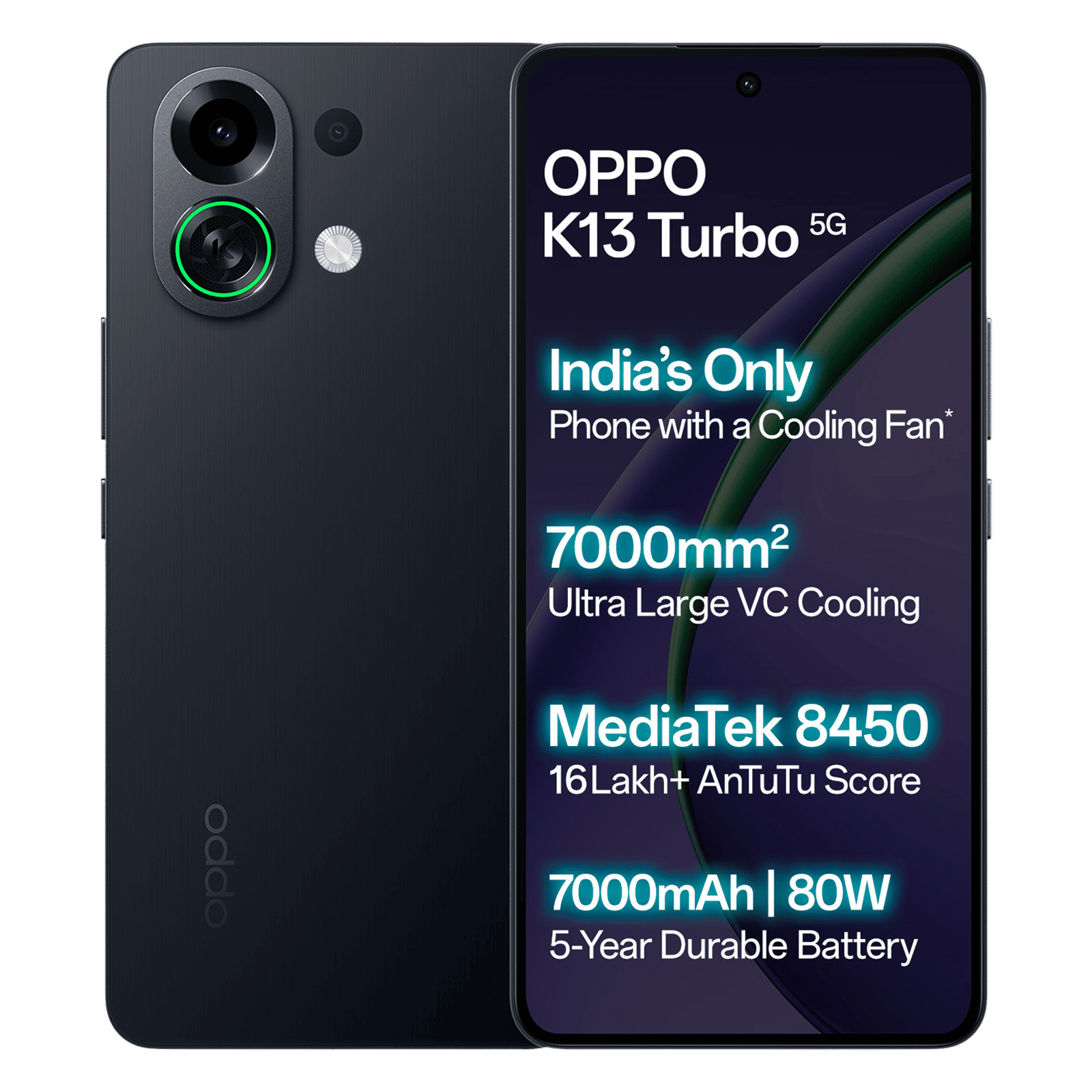 oppo K13 Turbo 5G (8GB RAM, 128GB, Midnight Maverick)
