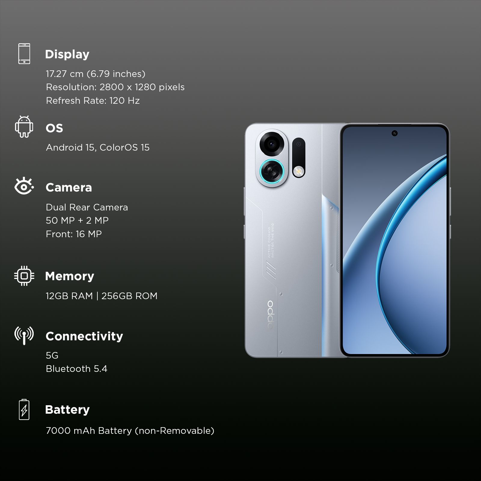 Buy oppo K13 Turbo Pro 5G (12GB RAM, 256GB, Silver Knight) Online 