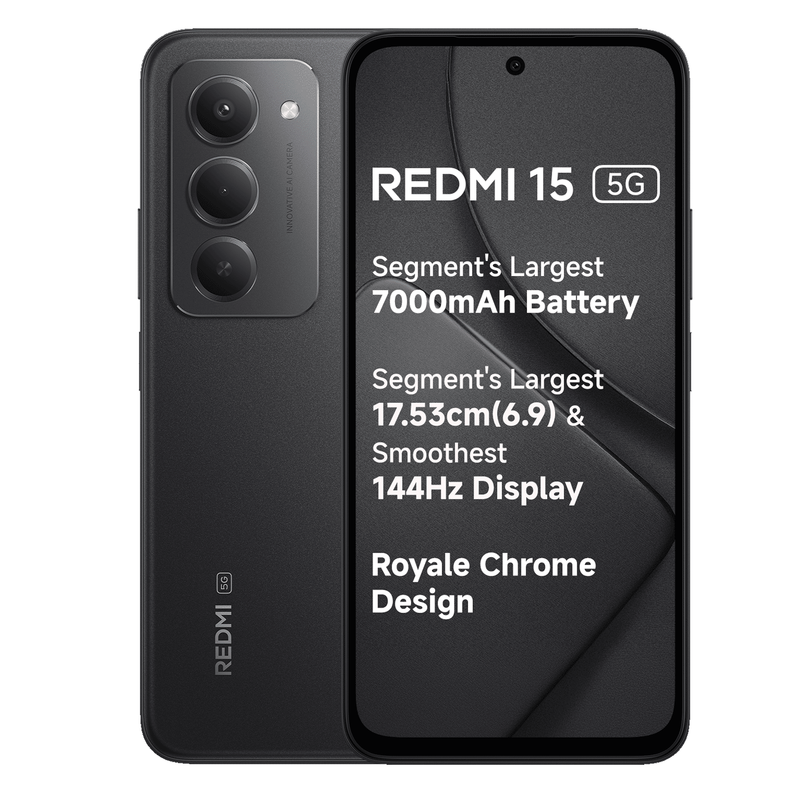 Redmi 15 5G (8GB RAM, 128GB, Midnight Black)