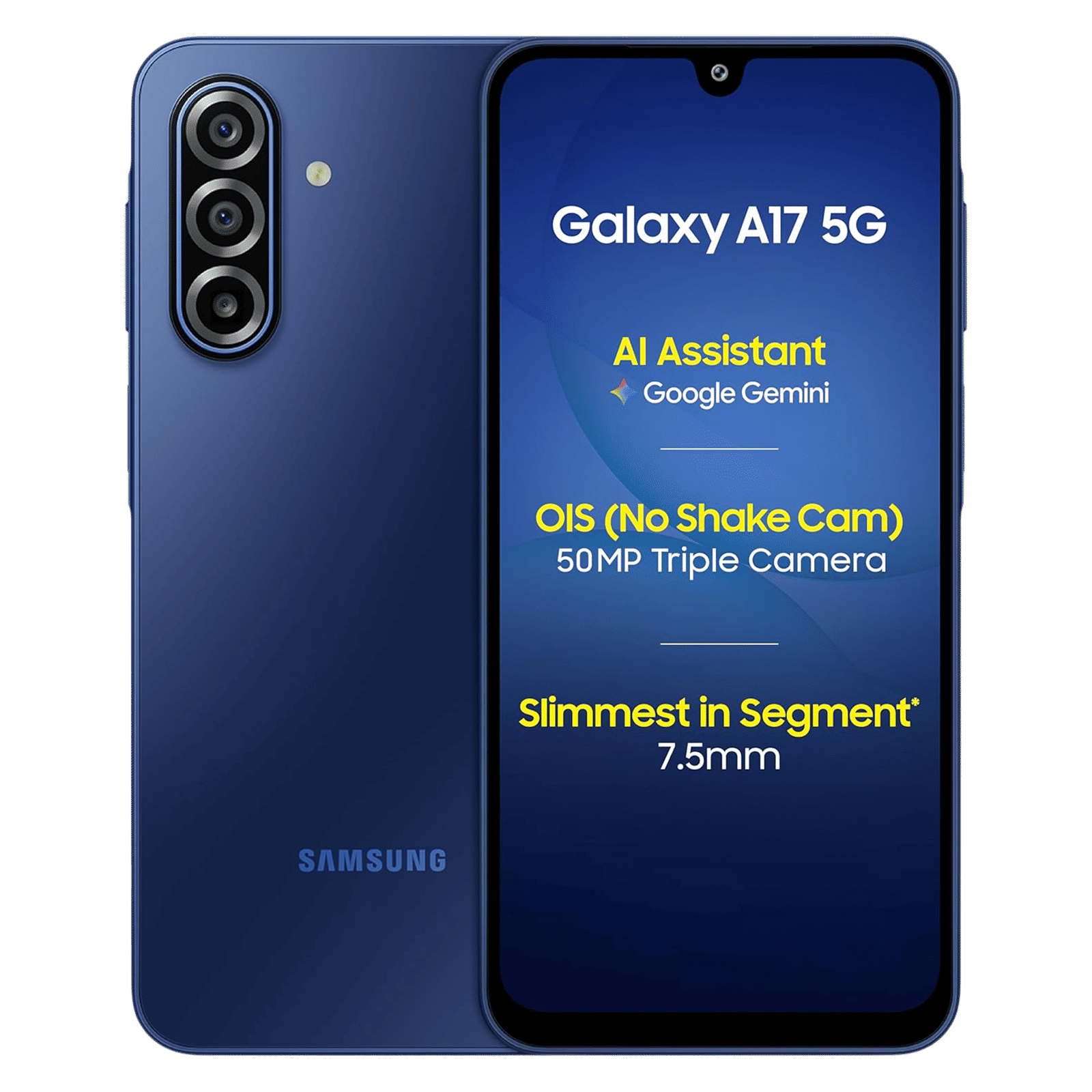 SAMSUNG Galaxy A17 5G (6GB RAM, 128GB, Blue)|With Travel Adapter