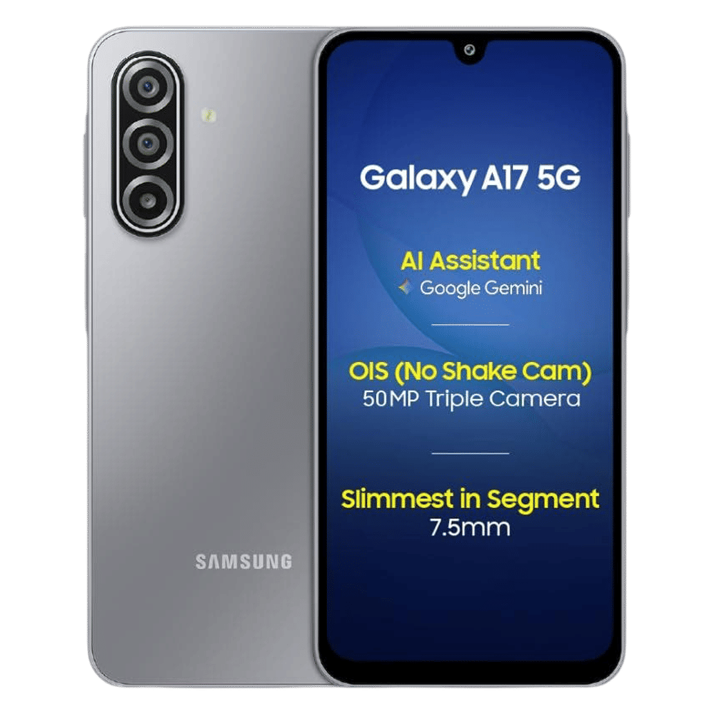 SAMSUNG Galaxy A17 5G (8GB RAM, 128GB, Gray)|With Travel Adapter