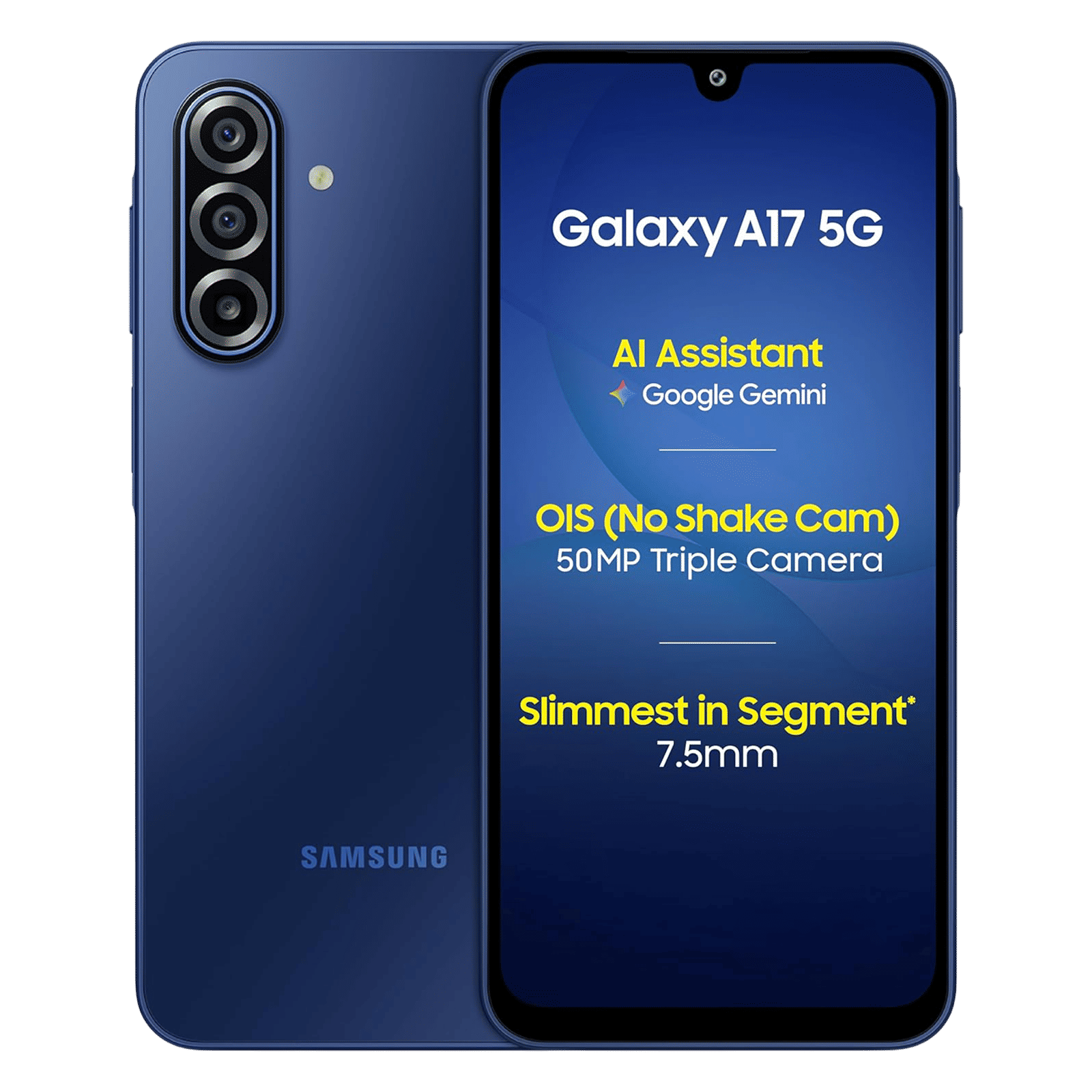 SAMSUNG Galaxy A17 5G (8GB RAM, 128GB, Blue)|With Travel Adapter