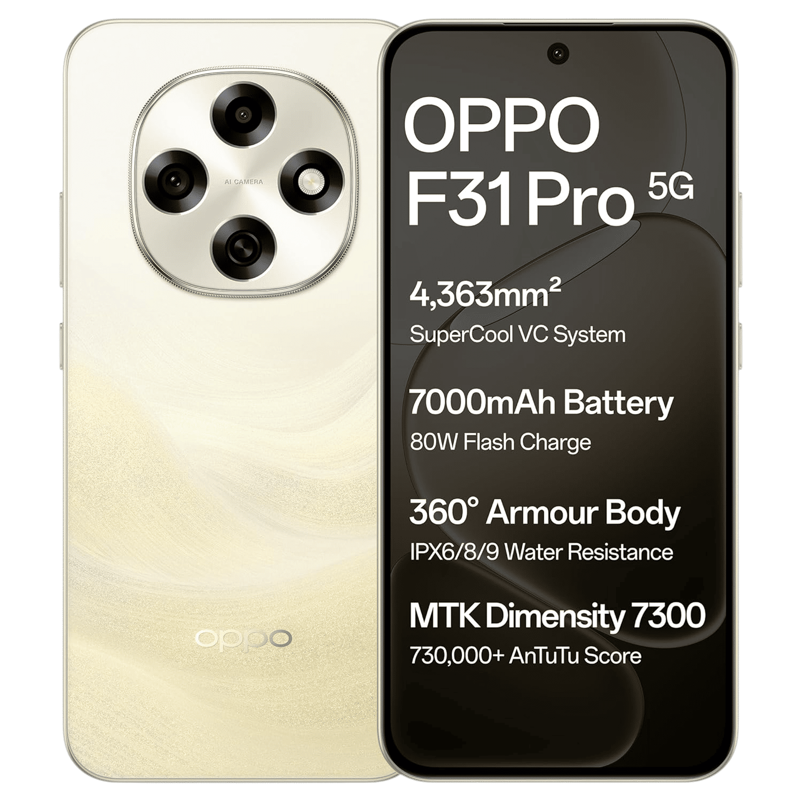 oppo F31 Pro 5G (8GB RAM, 256GB, Desert Gold)
