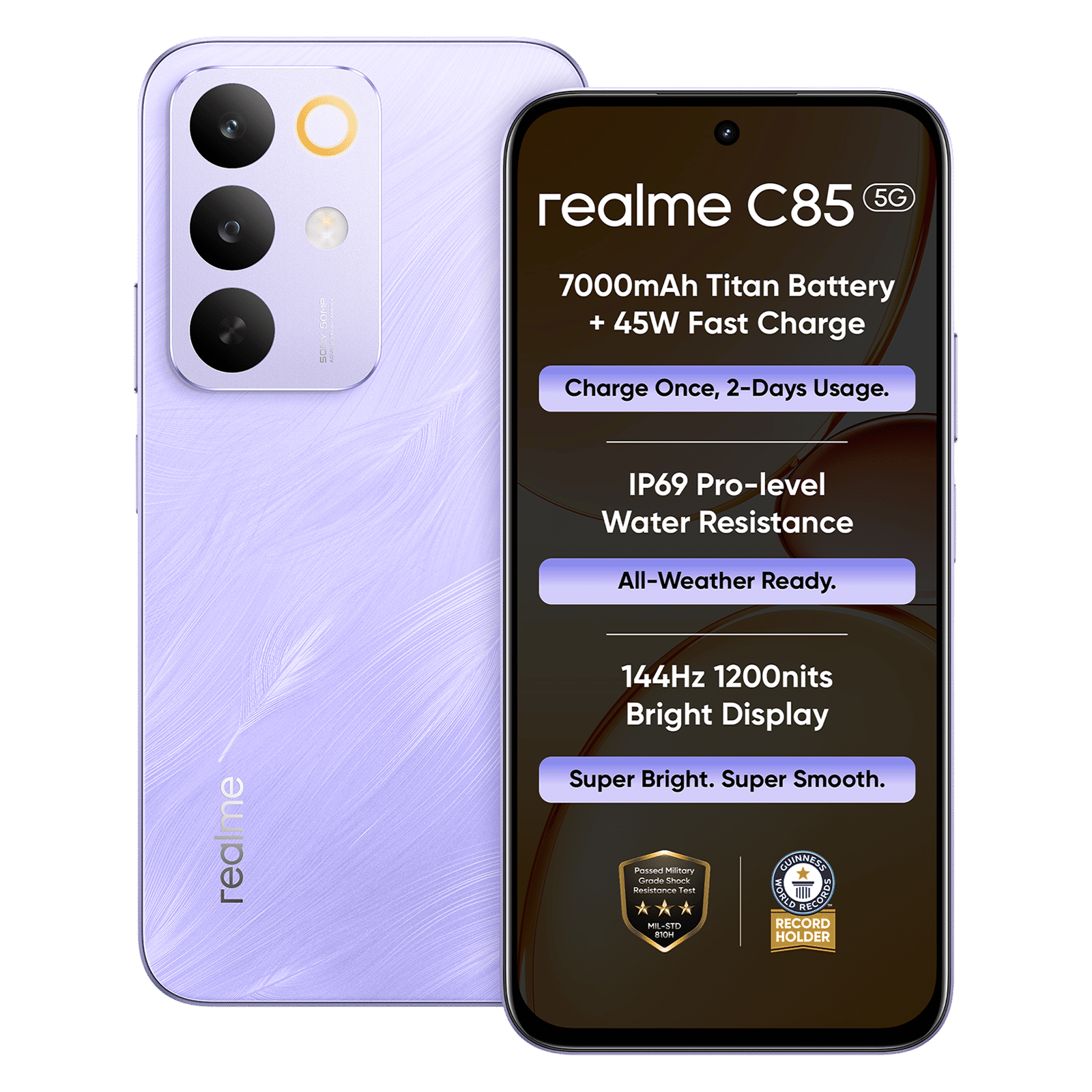 realme C85 5G (4GB RAM, 128GB, Purple)