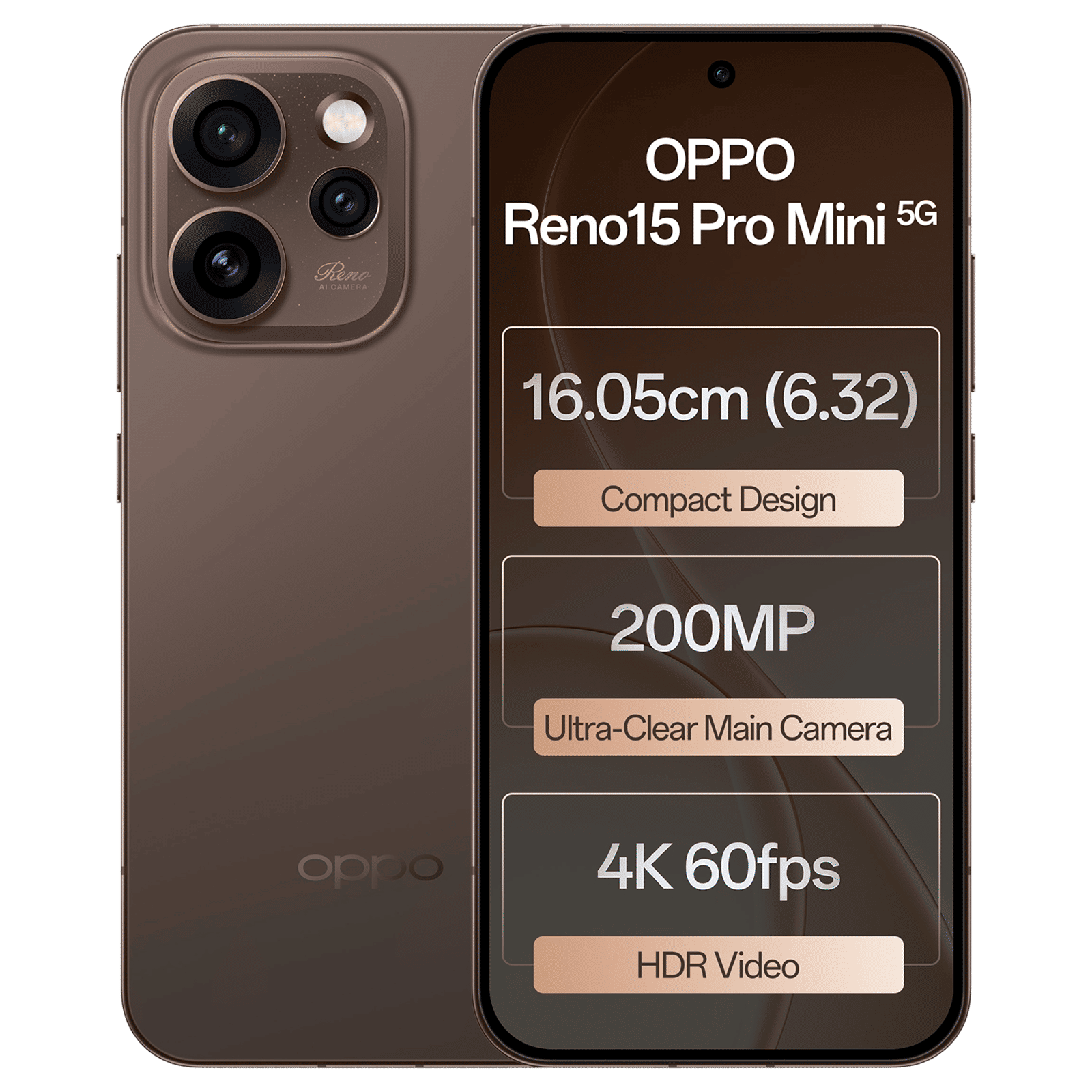 oppo Reno15 Pro Mini 5G (12GB RAM, 256GB, Cocoa Brown)