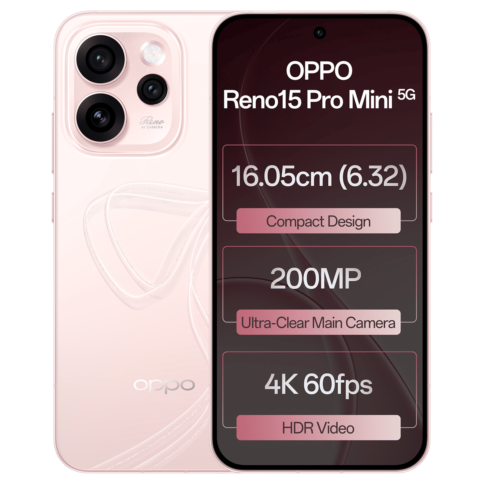 oppo Reno15 Pro Mini 5G (12GB RAM, 256GB, Crystal Pink)