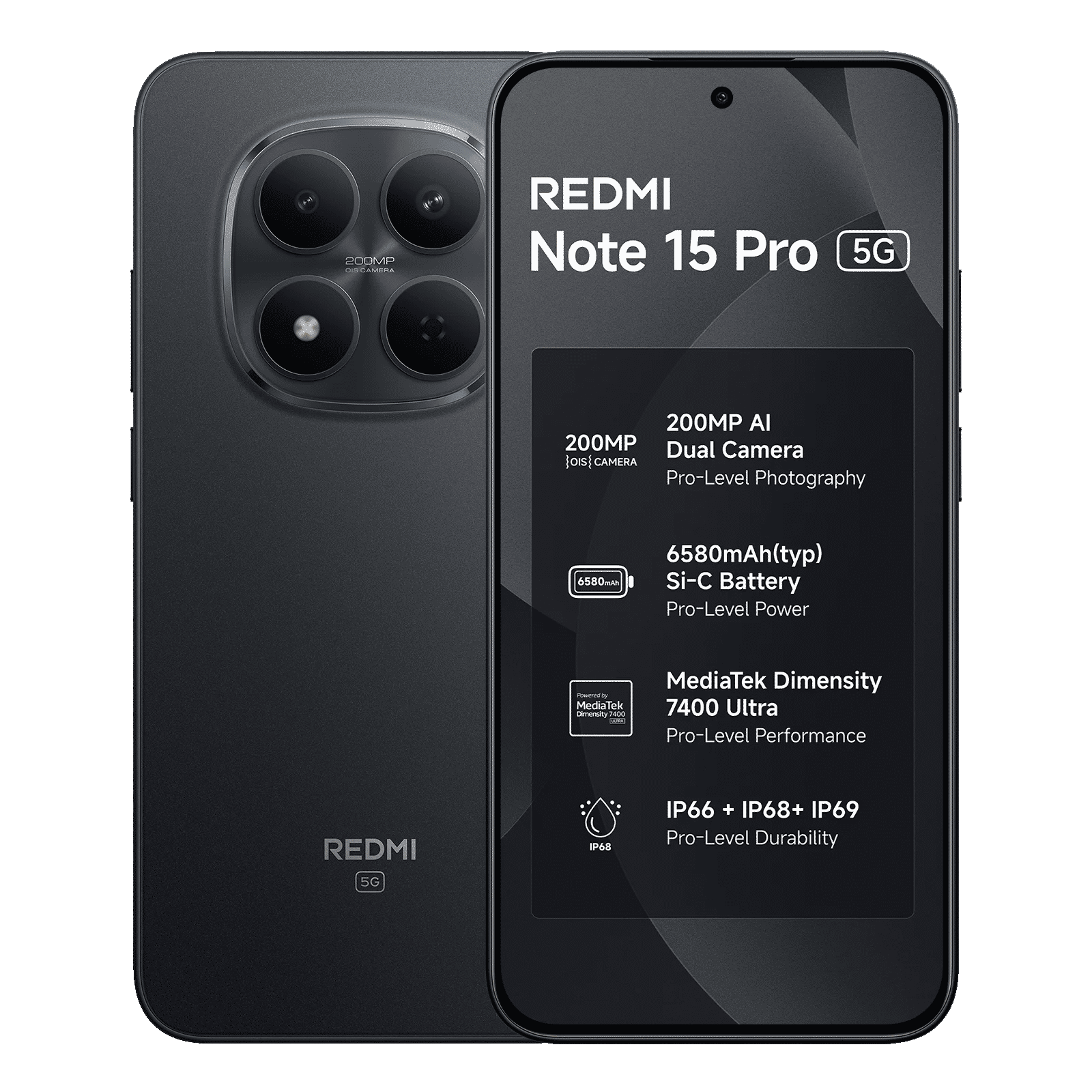 Redmi Note 15 Pro 5G (8GB RAM, 128GB, Carbon Black)