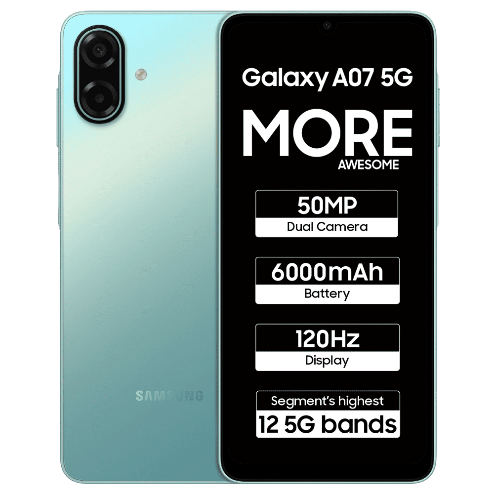 SAMSUNG Galaxy A07 5G (6GB RAM, 128GB, Light Green)