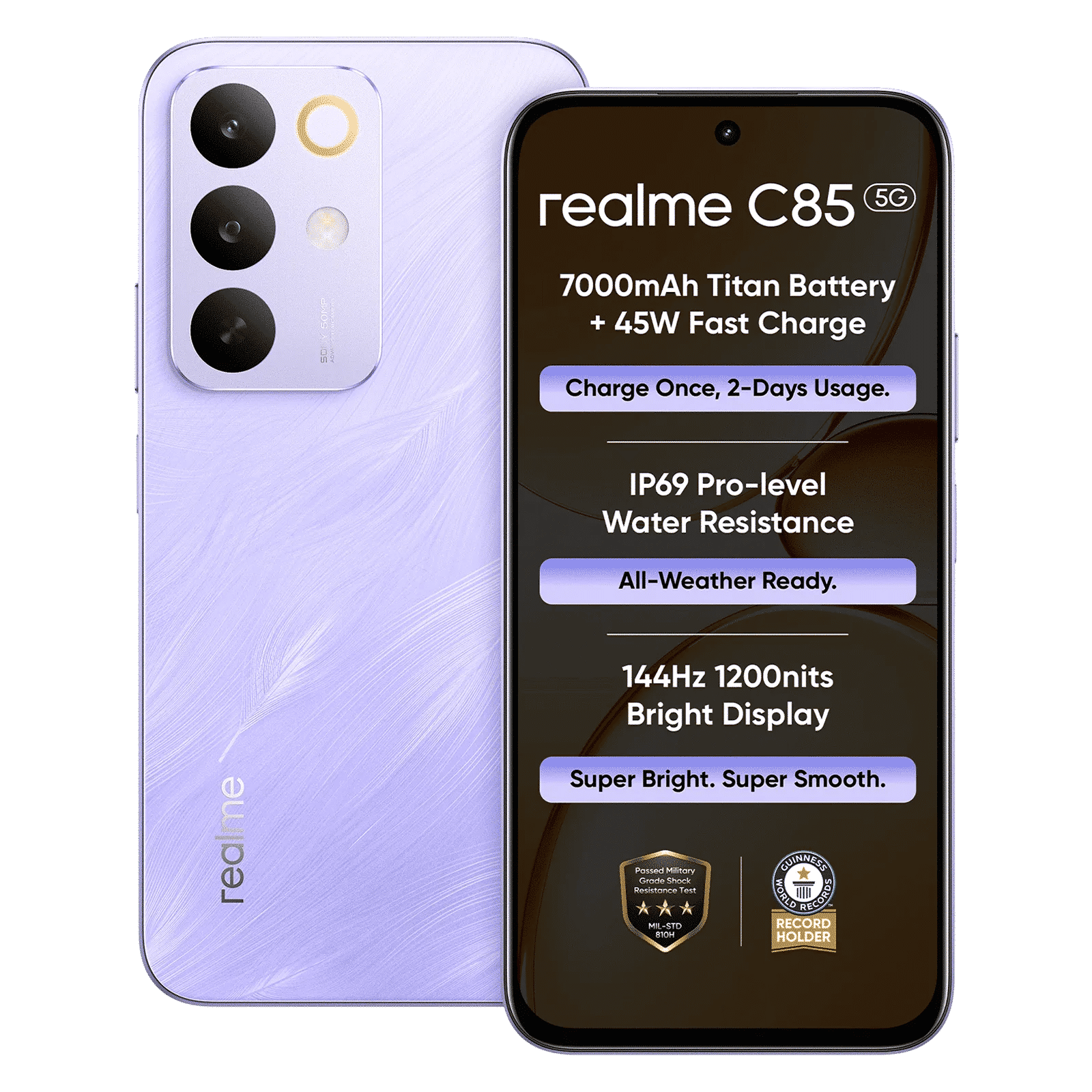 Realme C85 5G (4GB RAM, 128GB, Purple)