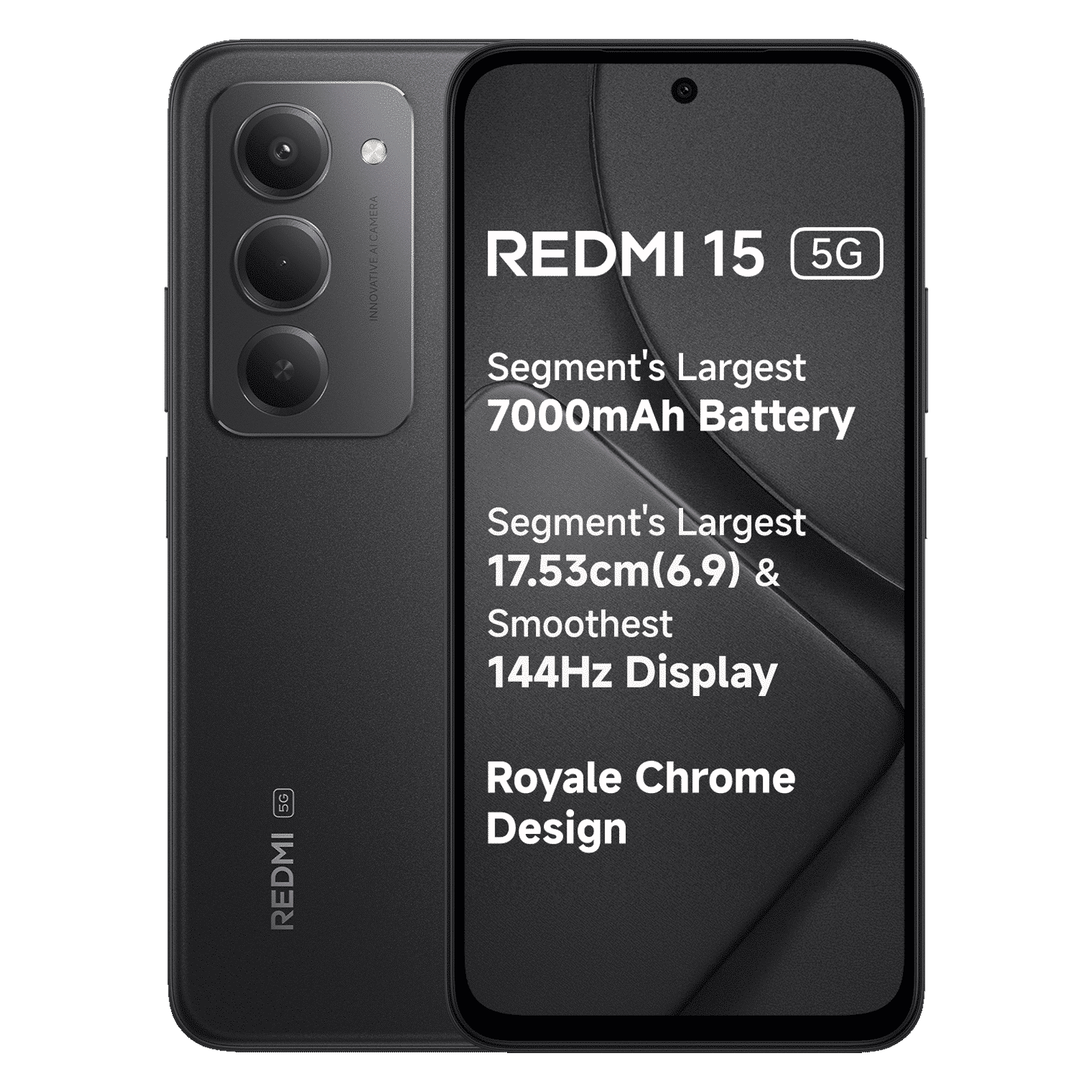 Redmi 15 5G (6GB RAM, 128GB, Midnight Black)