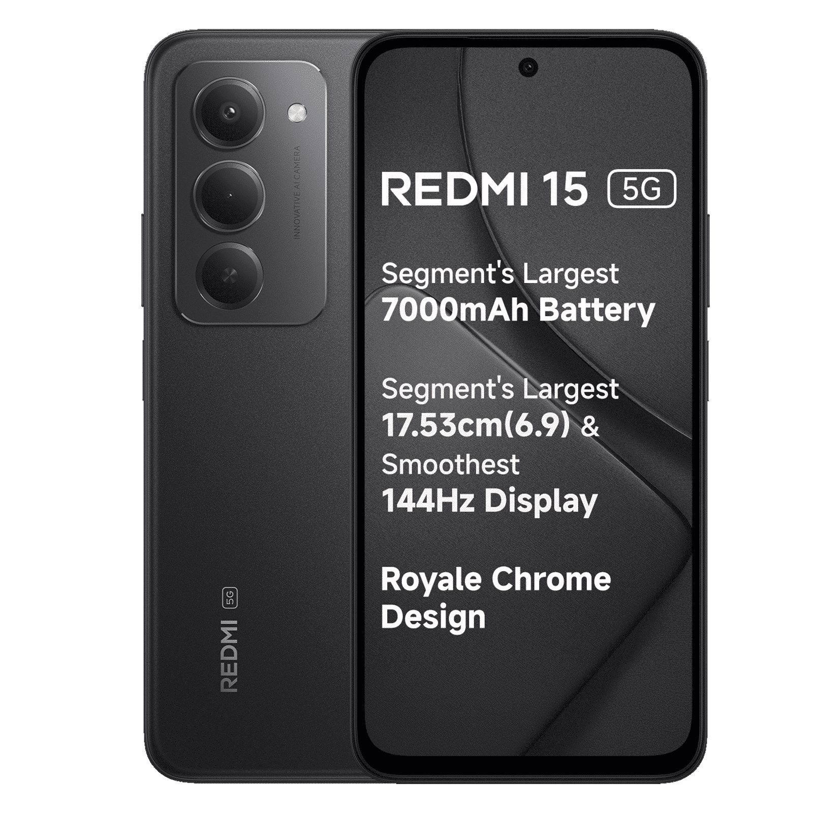 Redmi 15 5G (8GB RAM, 128GB, Midnight Black)