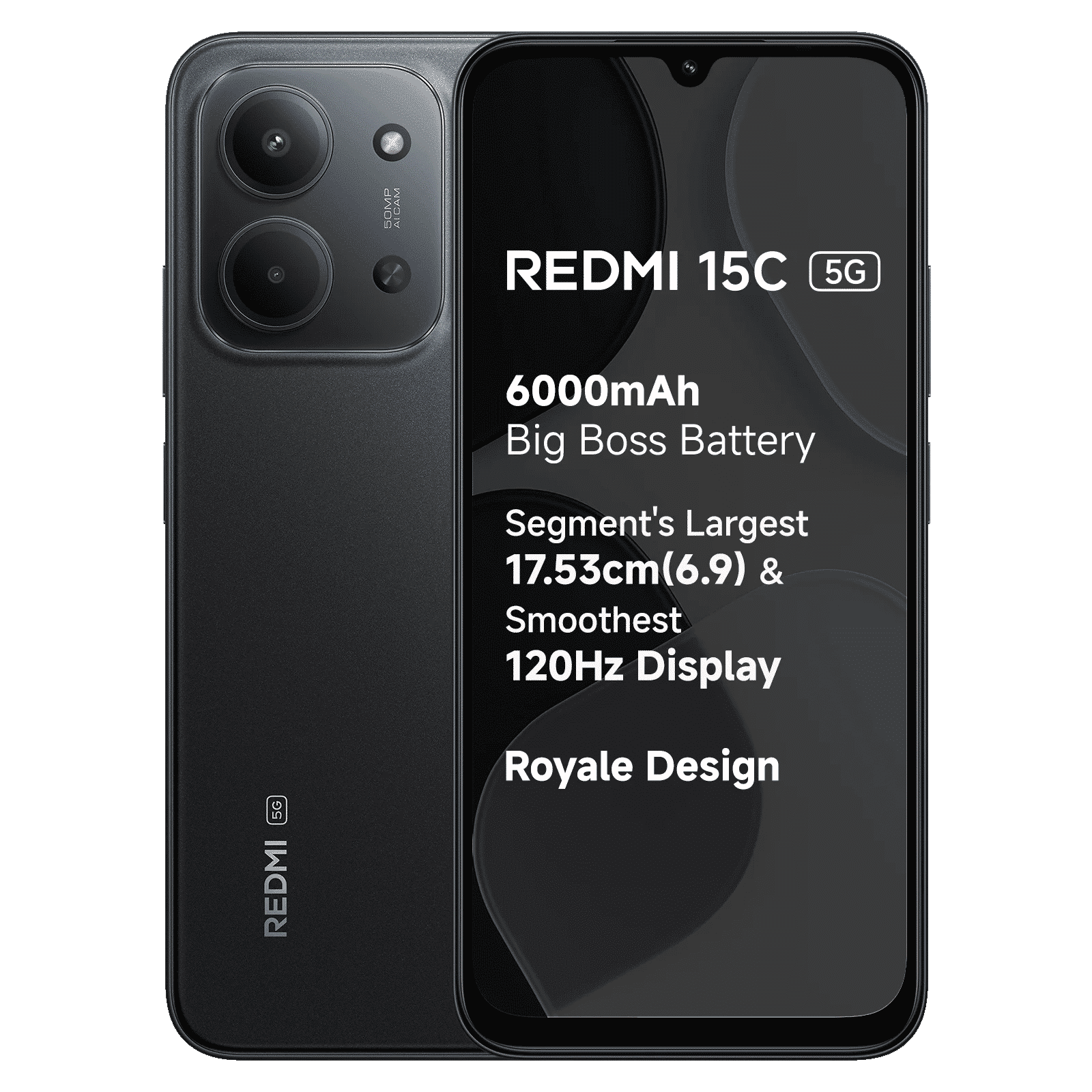 Redmi 15C 5G (6GB RAM, 128GB, Midnight Black)